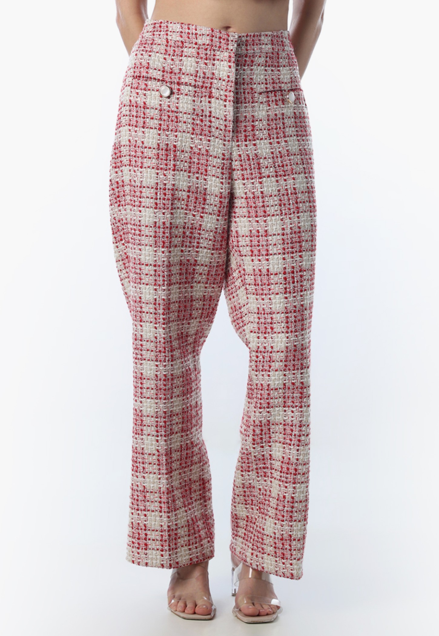 ONLY Checked Mid-Rise Trousers-picture-56