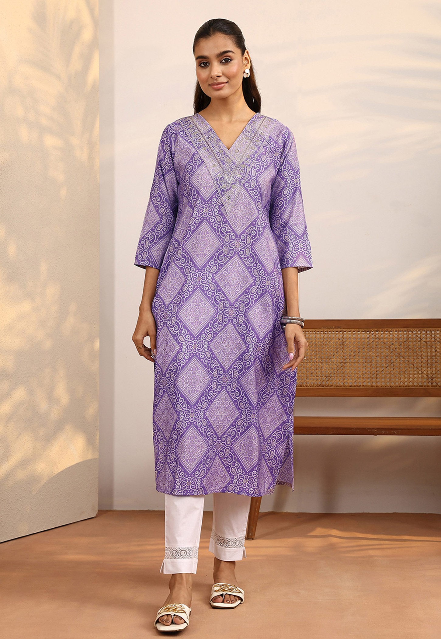 LIBAS Printed V-Neck Straight Kurta-picture-12