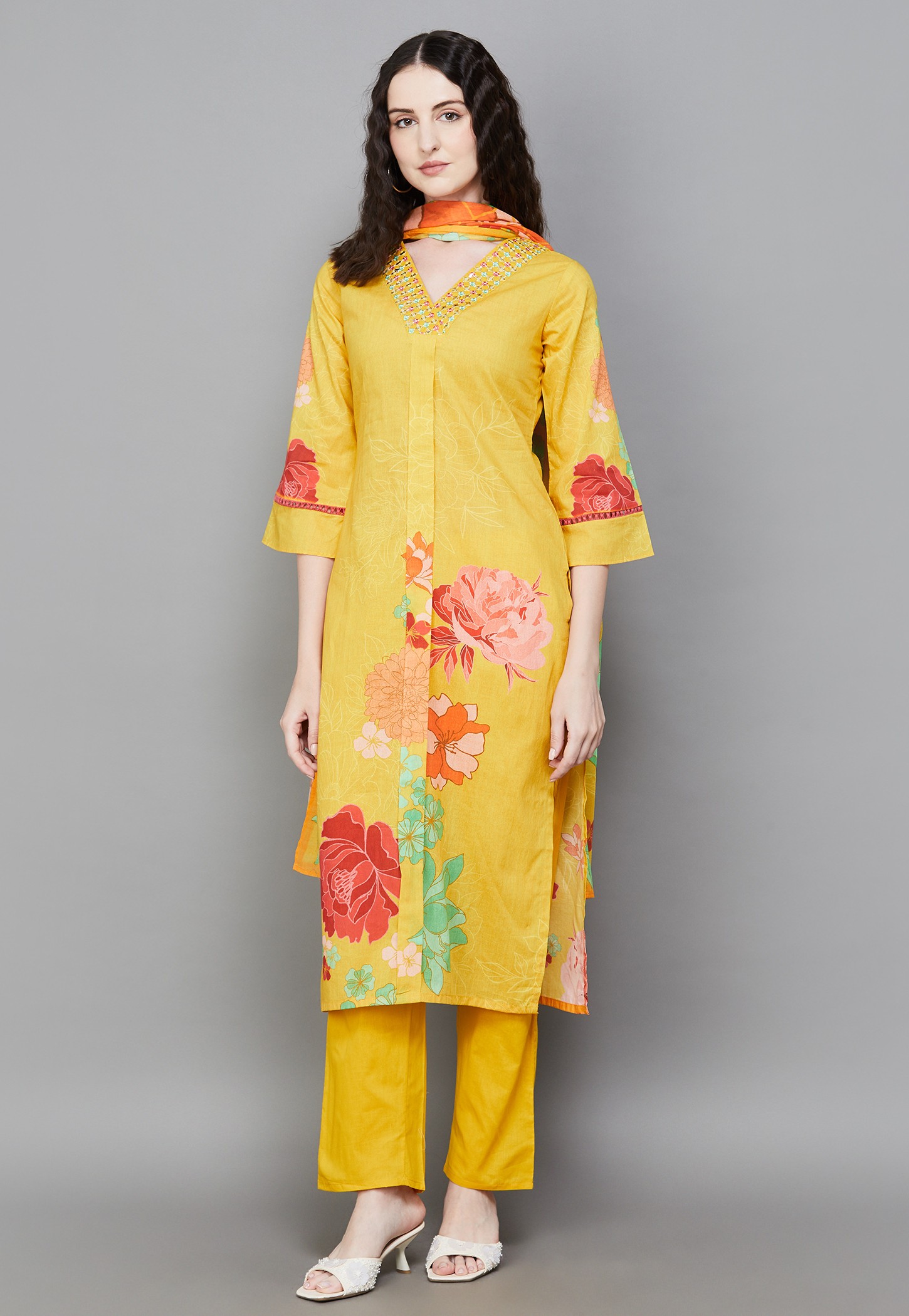 LIBAS Floral Print Straight Kurta Set-picture-46