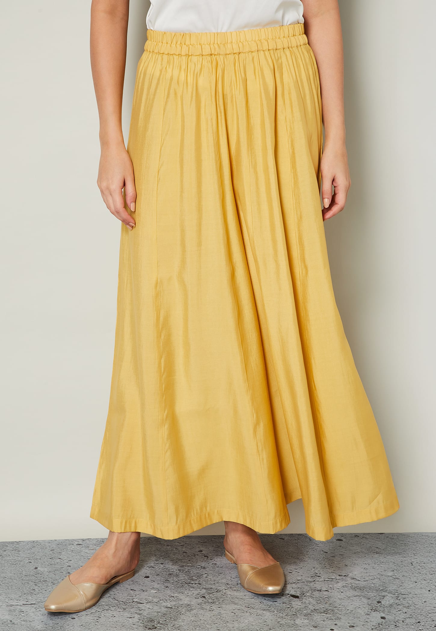 MELANGE Solid Elasticated Palazzos-picture-38