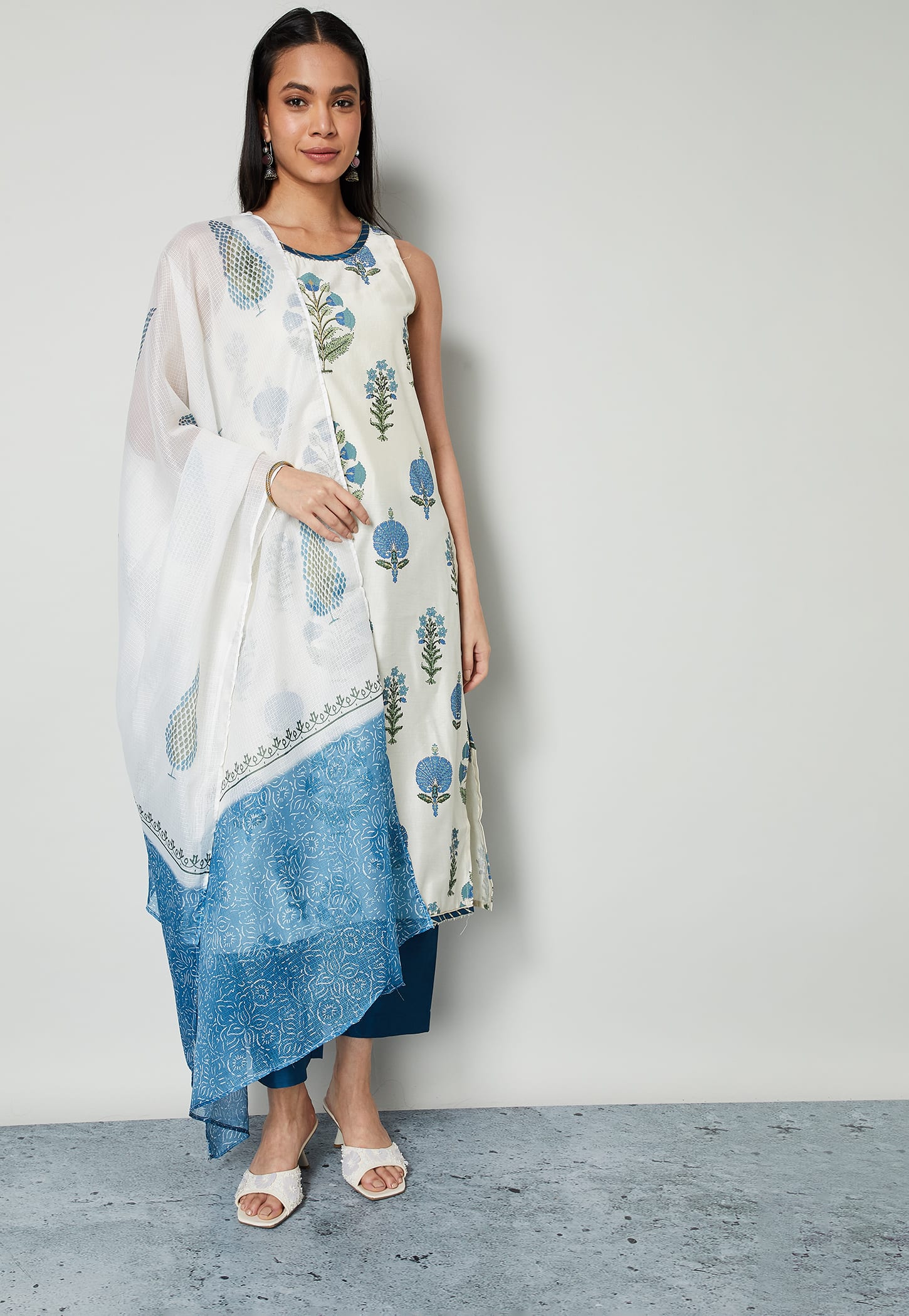 MELANGE Floral Print A-line Kurta Set-picture-55
