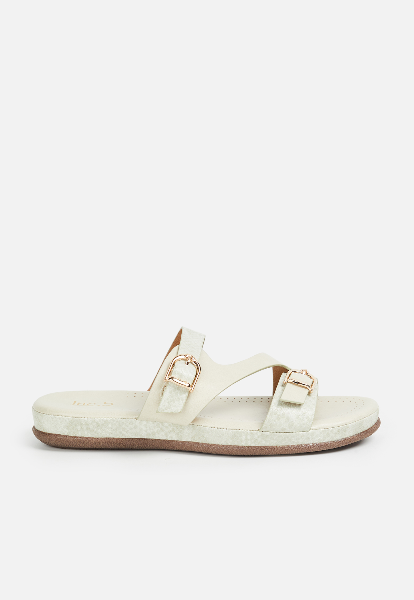 INC. 5 Croc-Textured Buckled Strap Flats-picture-25