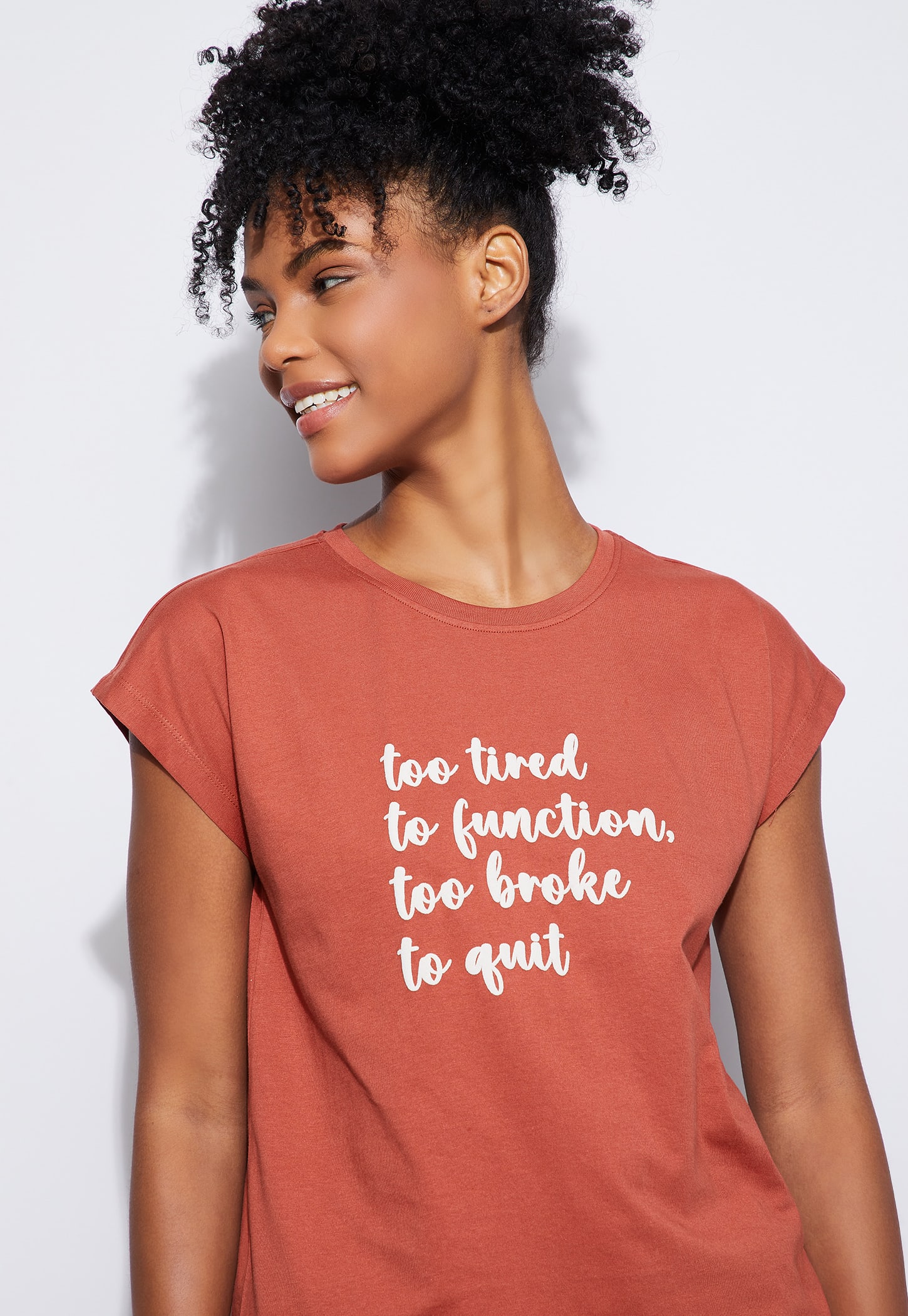 GINGER Typography Print Lounge T-shirt-image-5