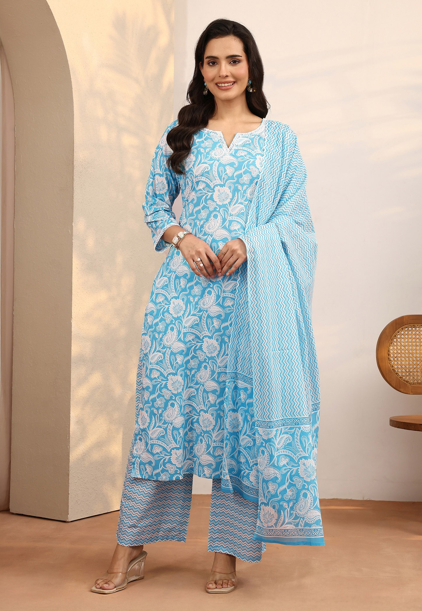 LIBAS Floral Print Kurta Set-picture-28