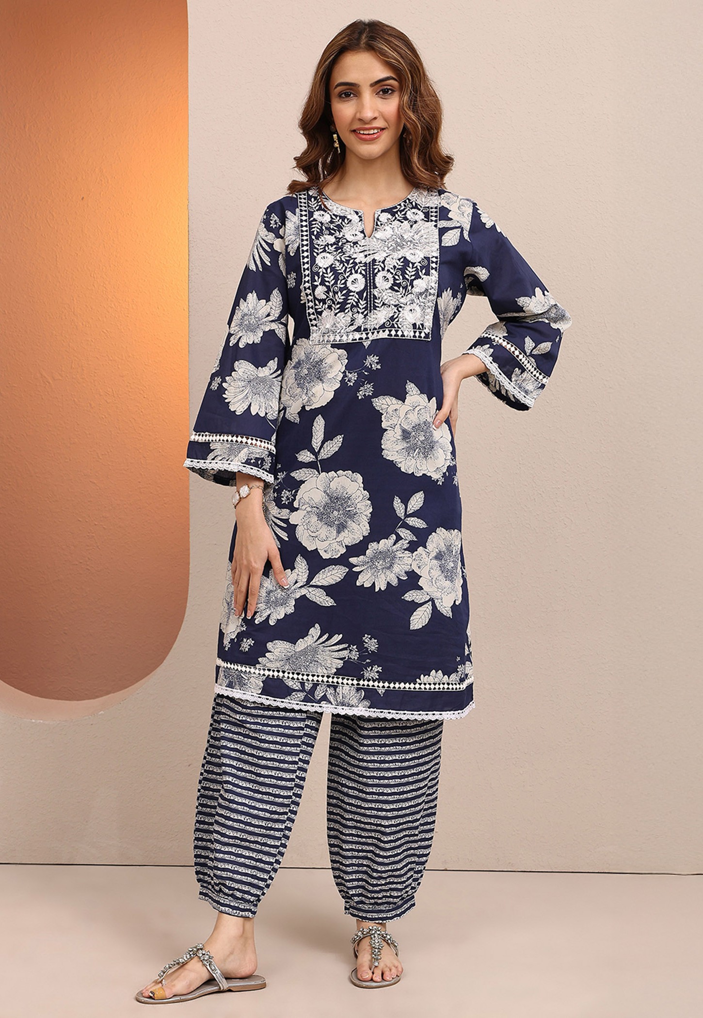 LIBAS Floral Print Straight Kurta Set-picture-37