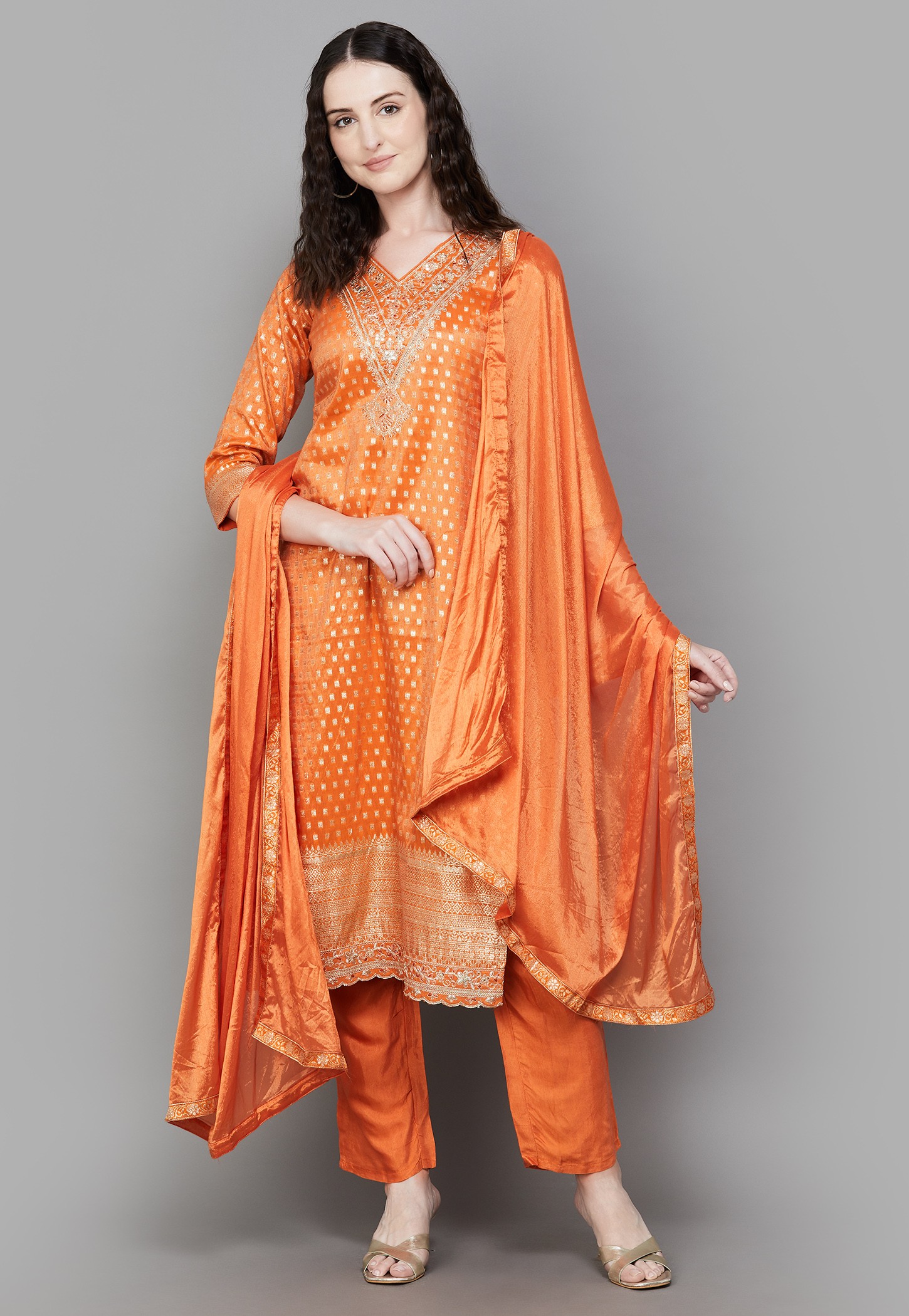 LIBAS Woven Design Straight Kurta Set-picture-10