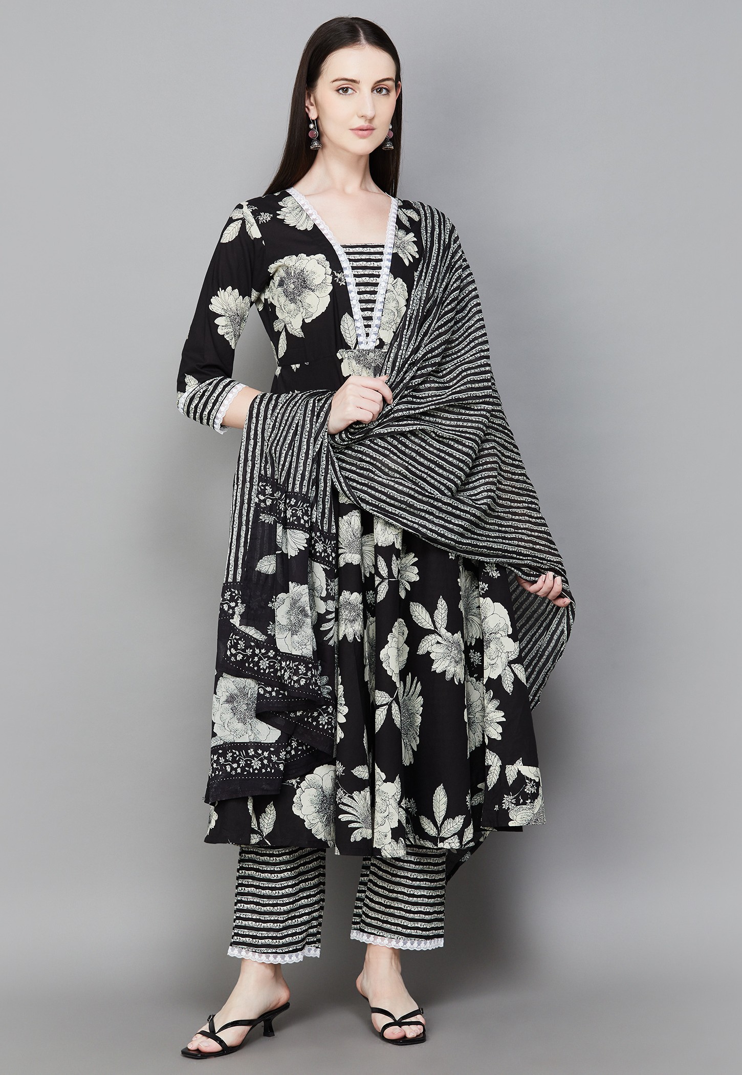 LIBAS Floral Print A-line Kurta Set-picture-44