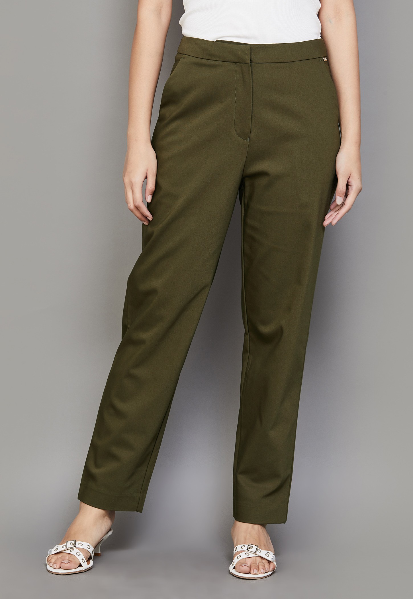 VAN HEUSEN Solid Trousers-image-38