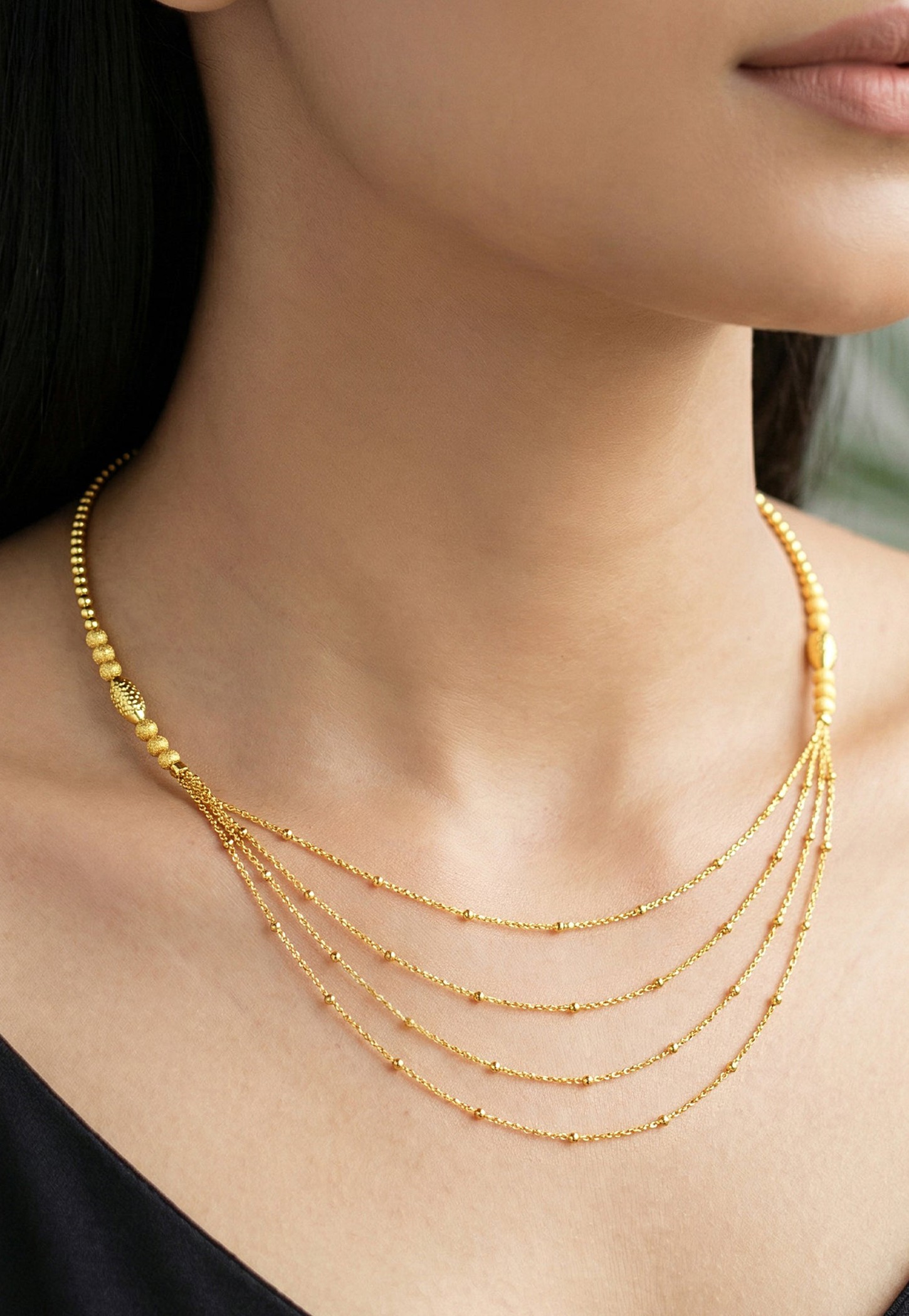 GIVA Glow in Motion Starlit Symphony Layered Chain-image-5