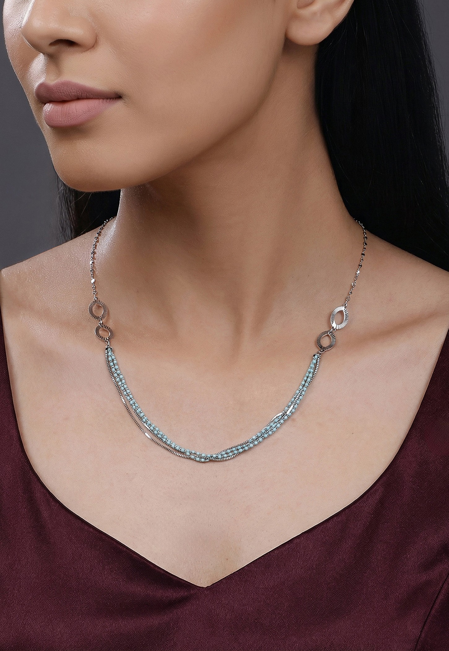 GIVA Glow in Motion Sterling Silver Necklace-image-14