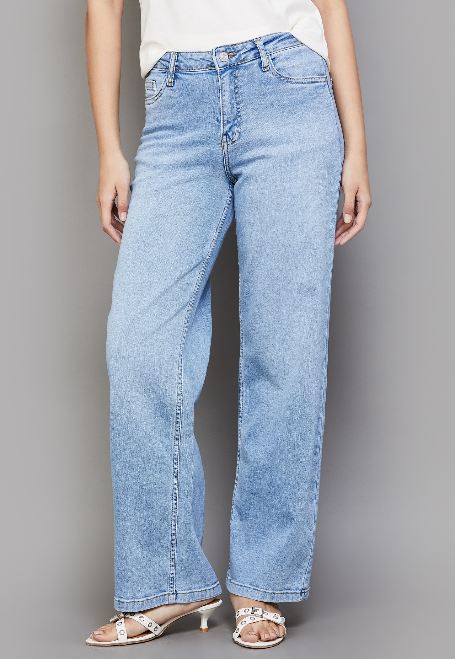 KRAUS Solid Wide Leg Jeans-picture-26