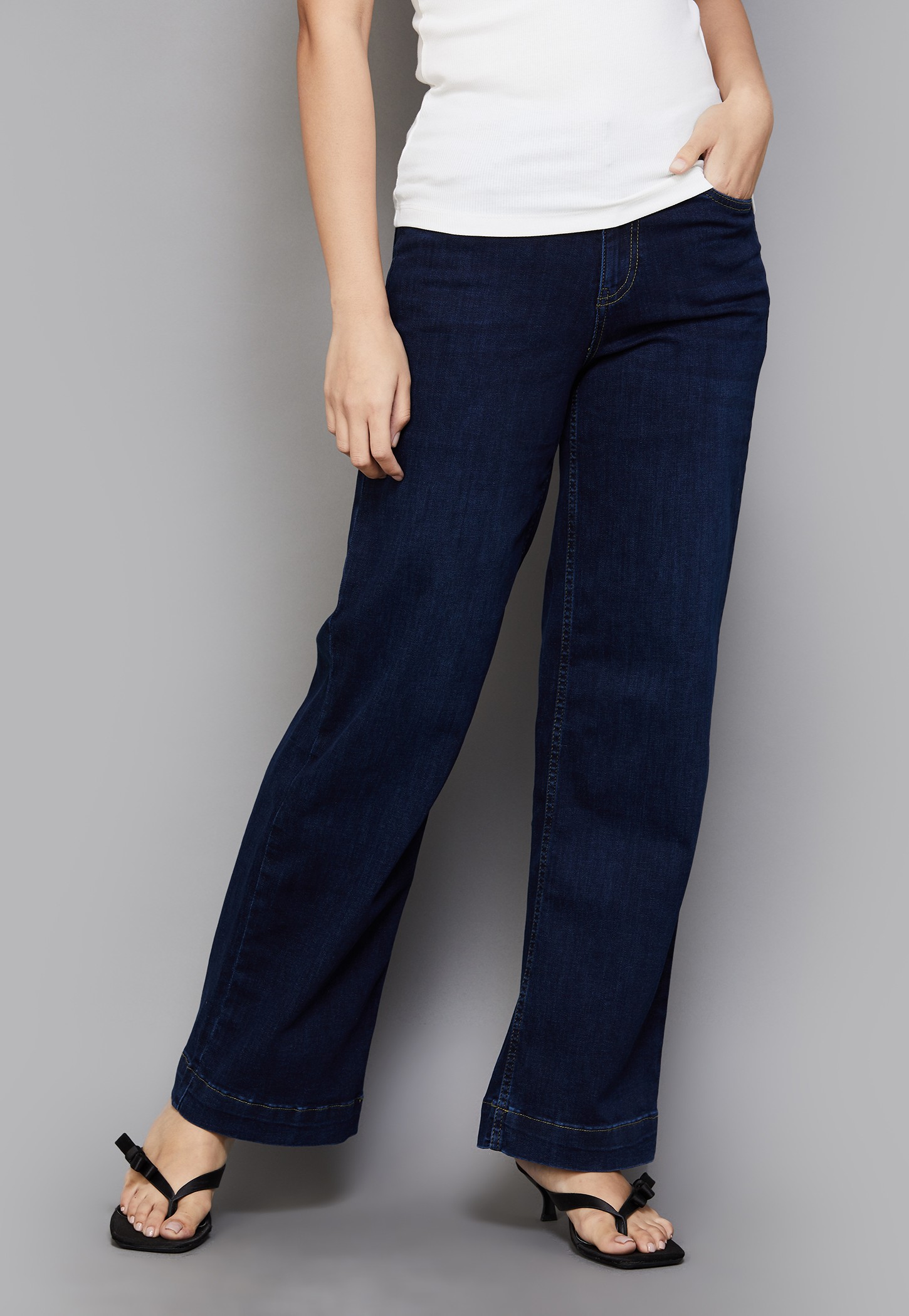 KRAUS Solid Wide Leg Jeans-picture-17