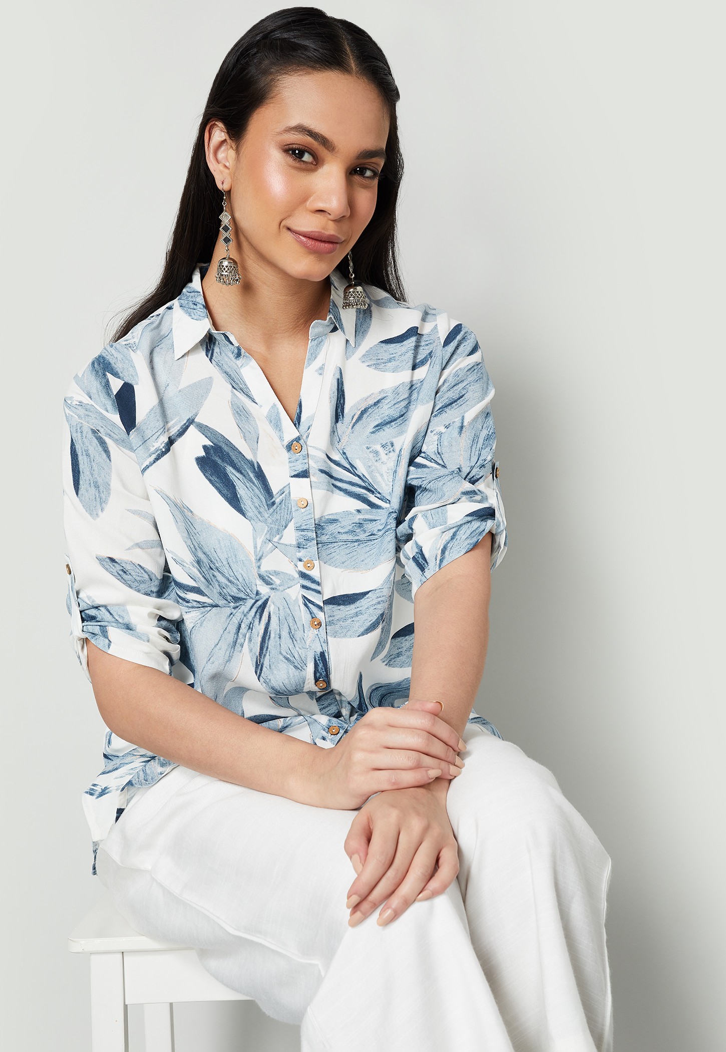 MELANGE Floral Print Straight Kurti-picture-28