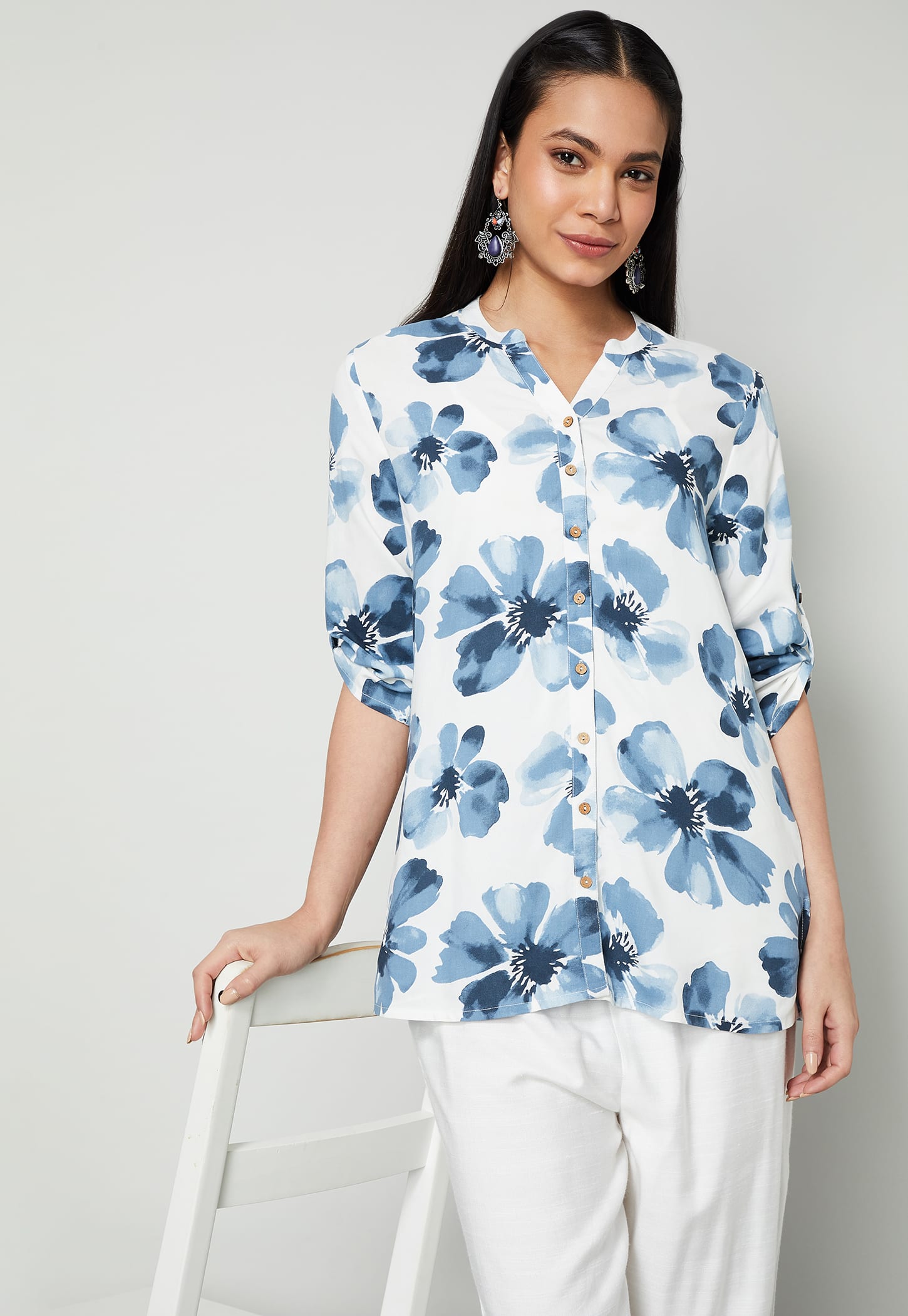 MELANGE Floral Print Kurti-picture-28