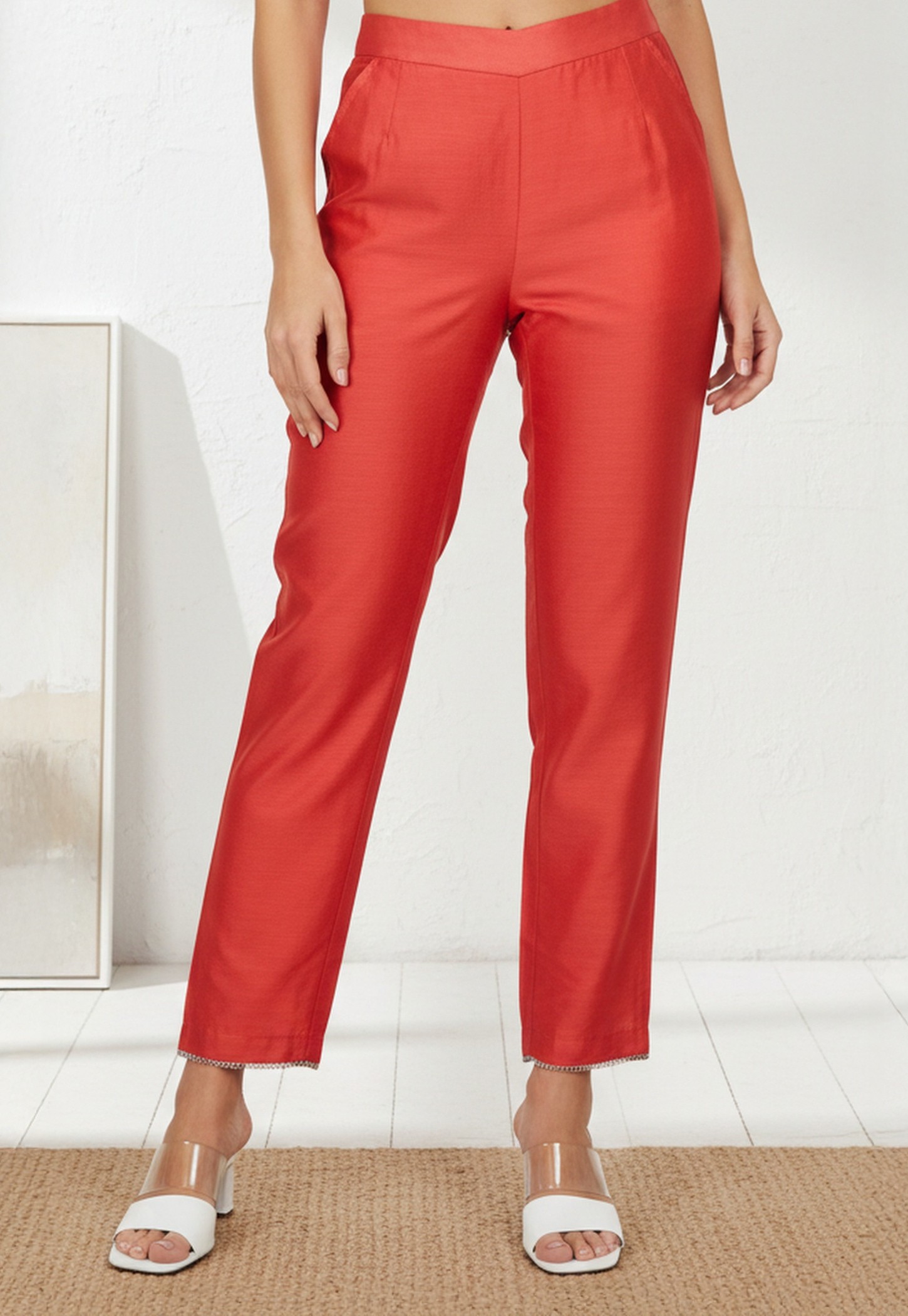 W Solid Straight Pants-picture-25