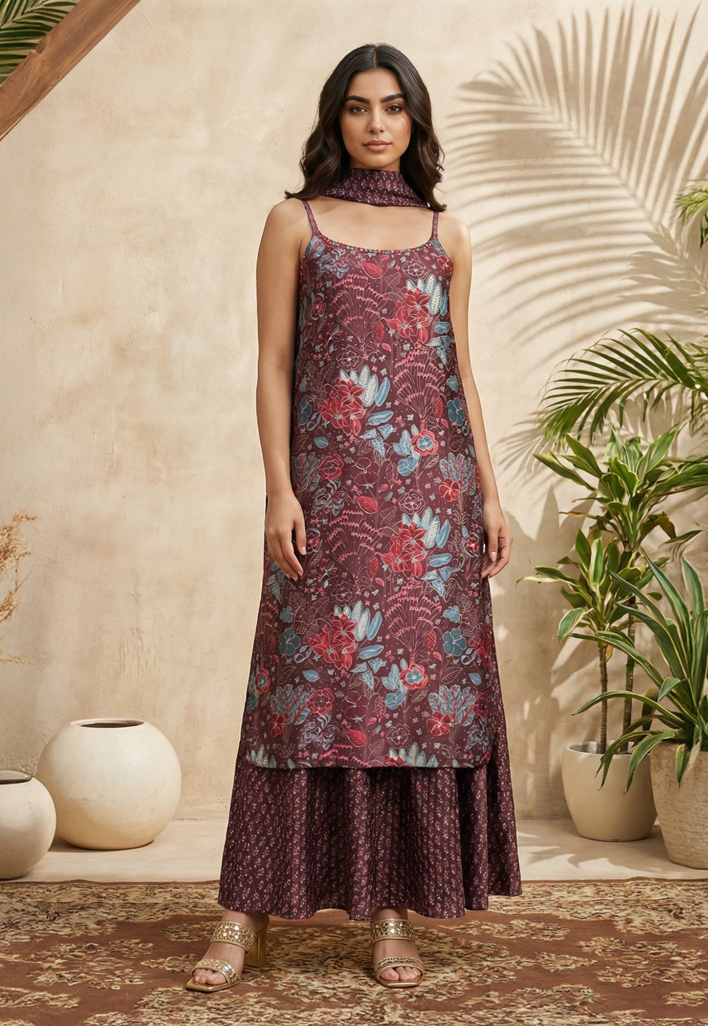 W Floral Print Kurta Set-picture-22