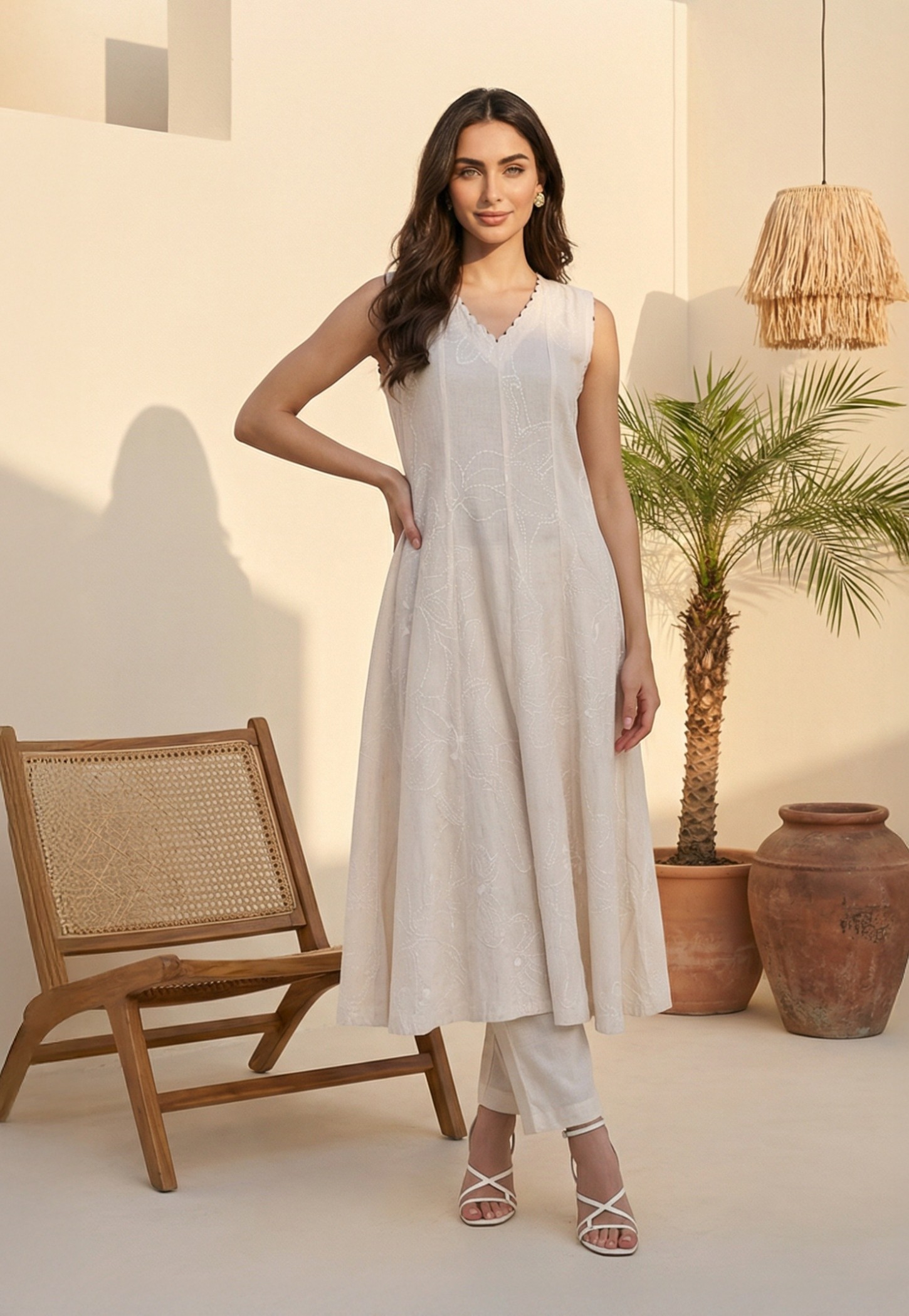 W Embroidered Straight Kurta Set-picture-32