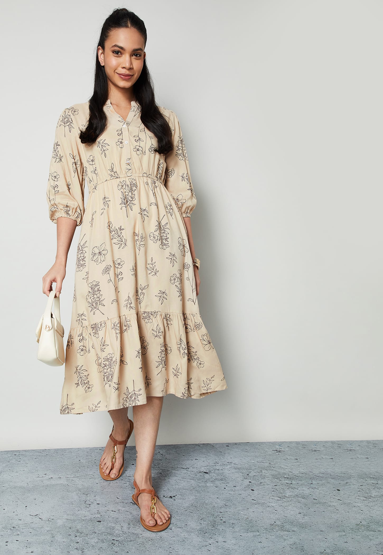COLOUR ME Floral Print Tiered Dress-picture-51