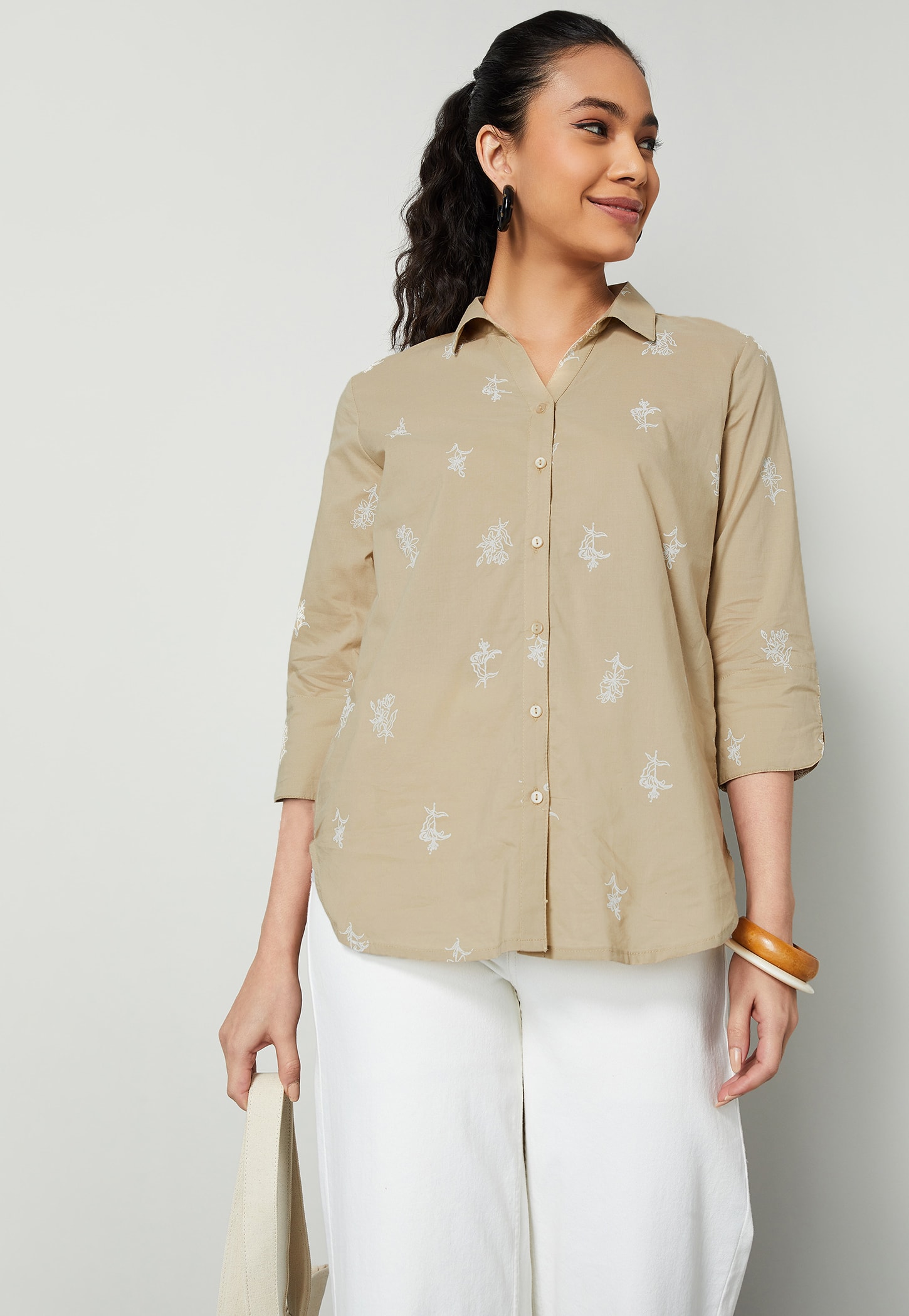 COLOUR ME Floral Embroidered Shirt-picture-13