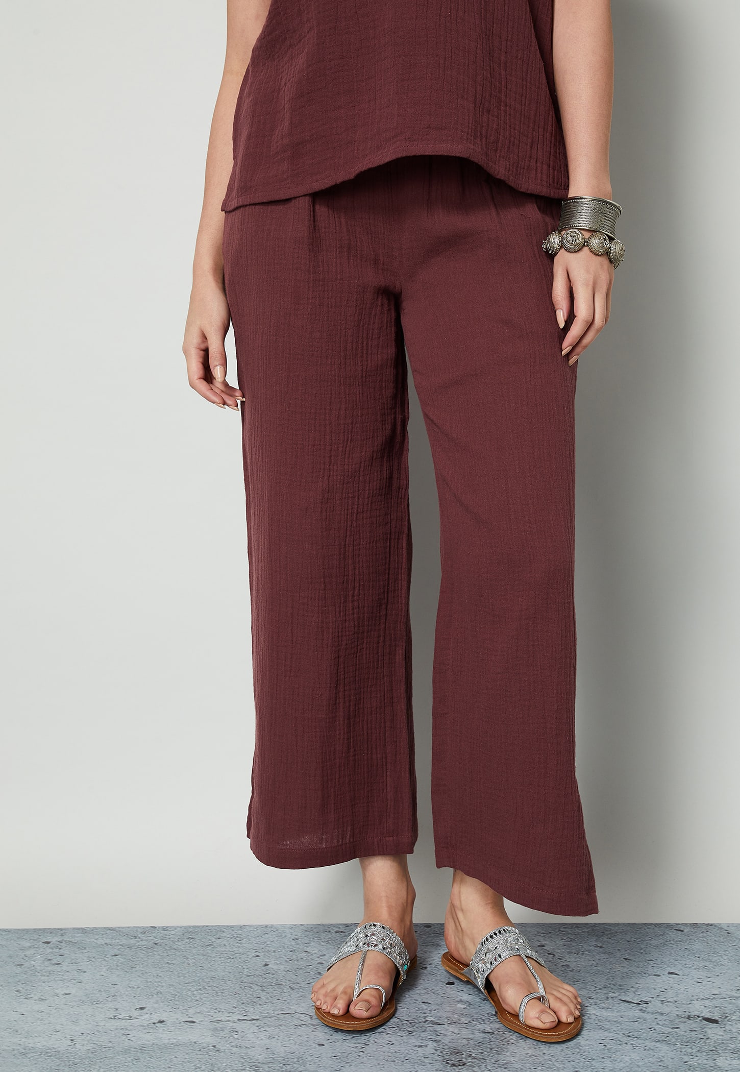 COLOUR ME Textured Straight Pants-picture-23