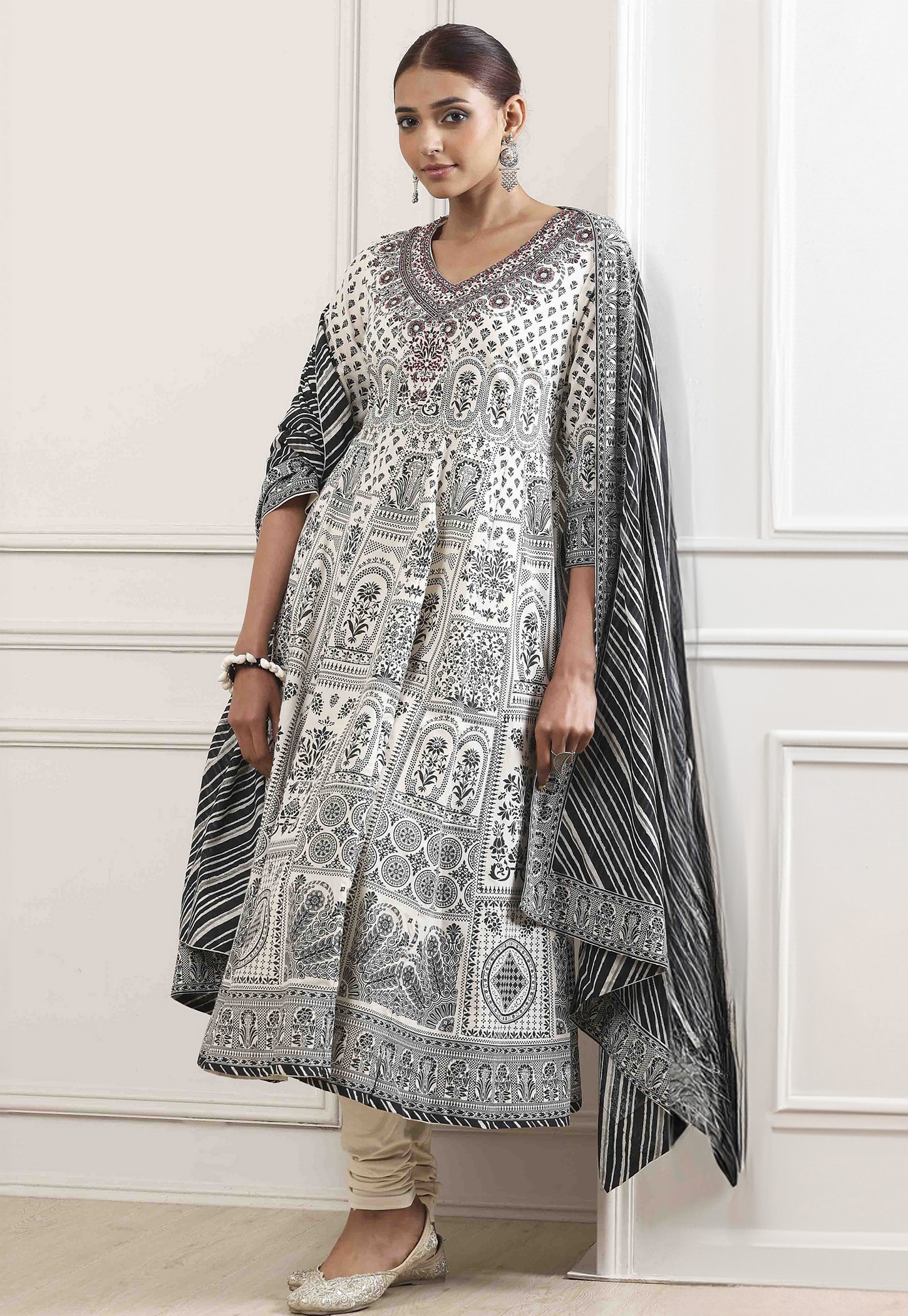 BIBA Ethnic Motif A-Line Kurta Set-picture-50