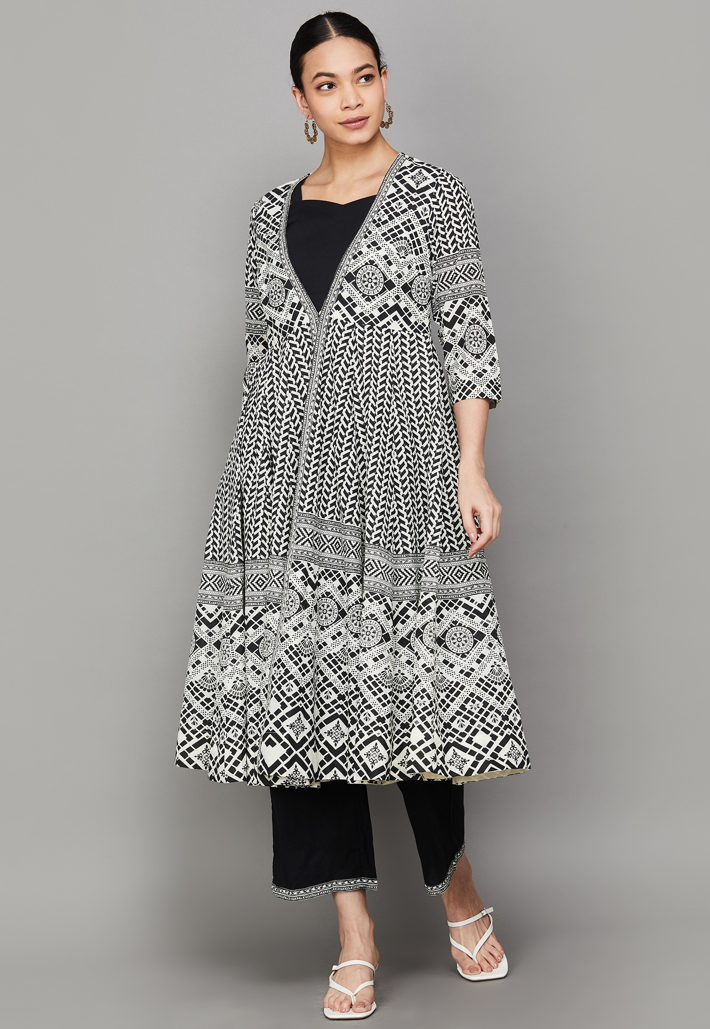 BIBA Ethnic Motif Kurta Palazzo Set-picture-15