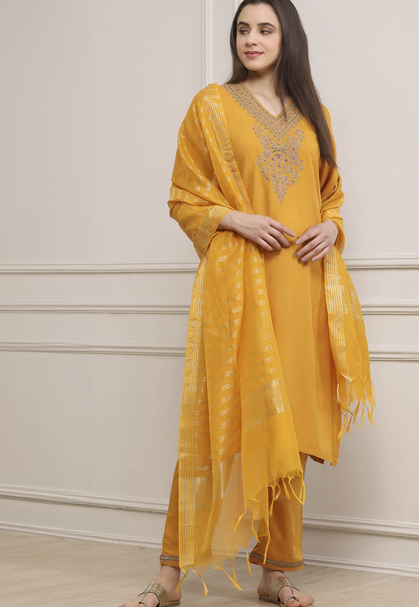 BIBA Embroidered A-Line Kurta Set-picture-44