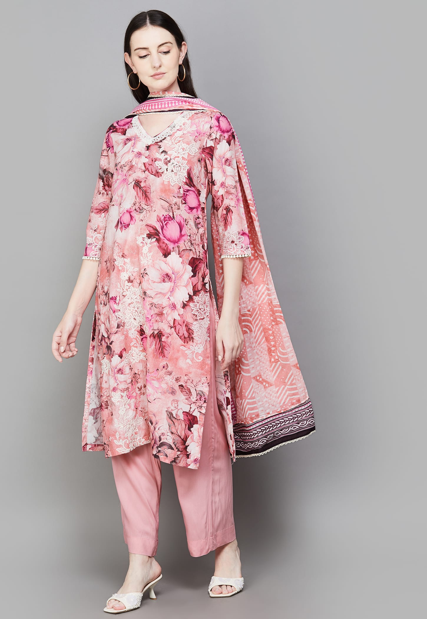 BIBA Floral Print Straight Kurta Set-picture-23
