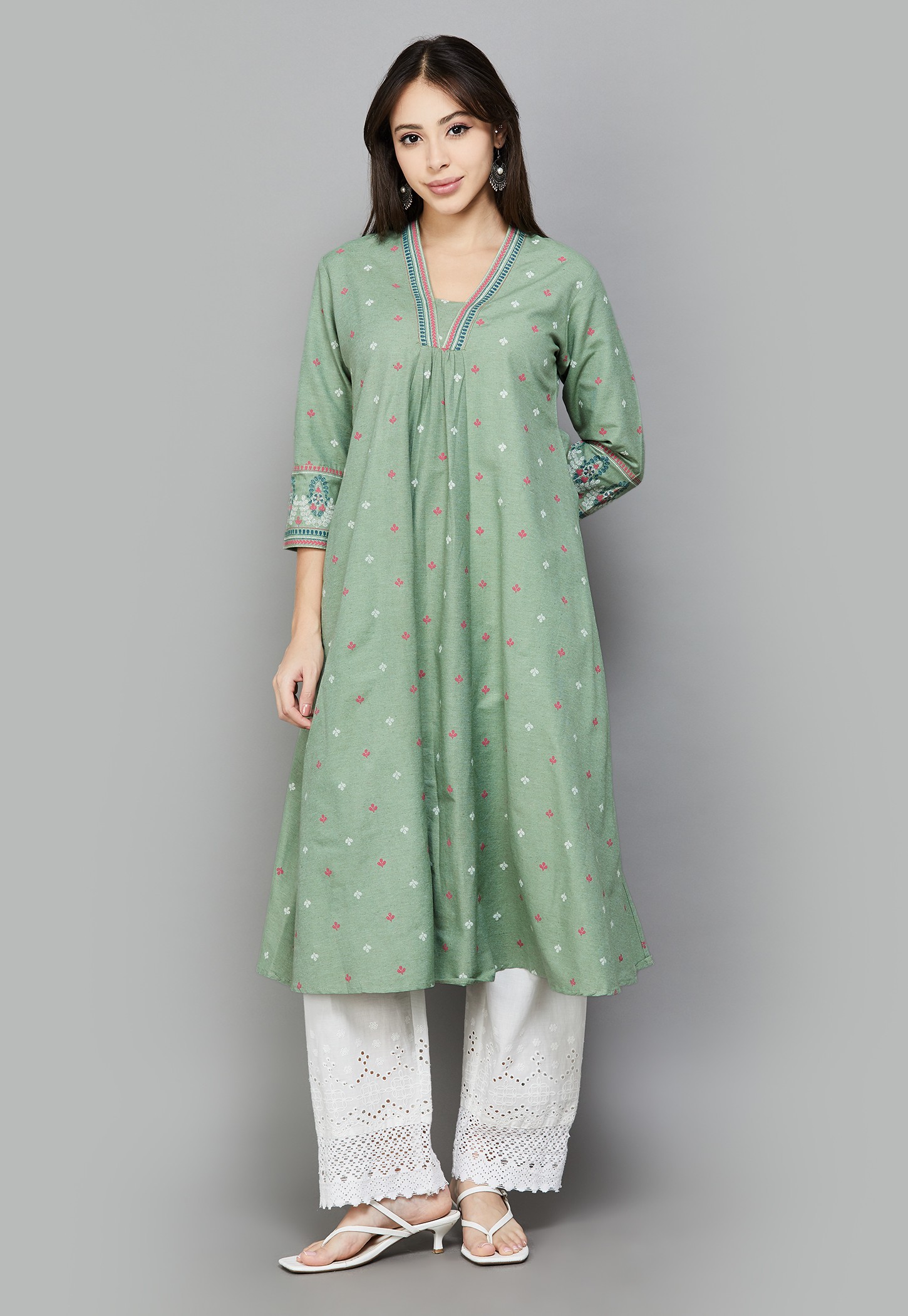SPAN Ethnic Motif Flared Kurta-picture-55