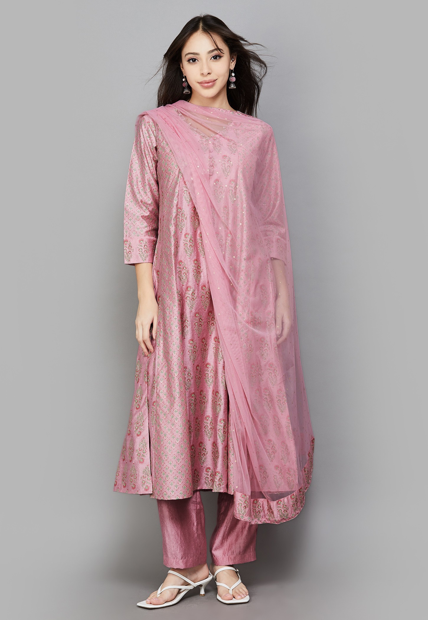 SPAN Printed A-line Kurta Set-picture-27