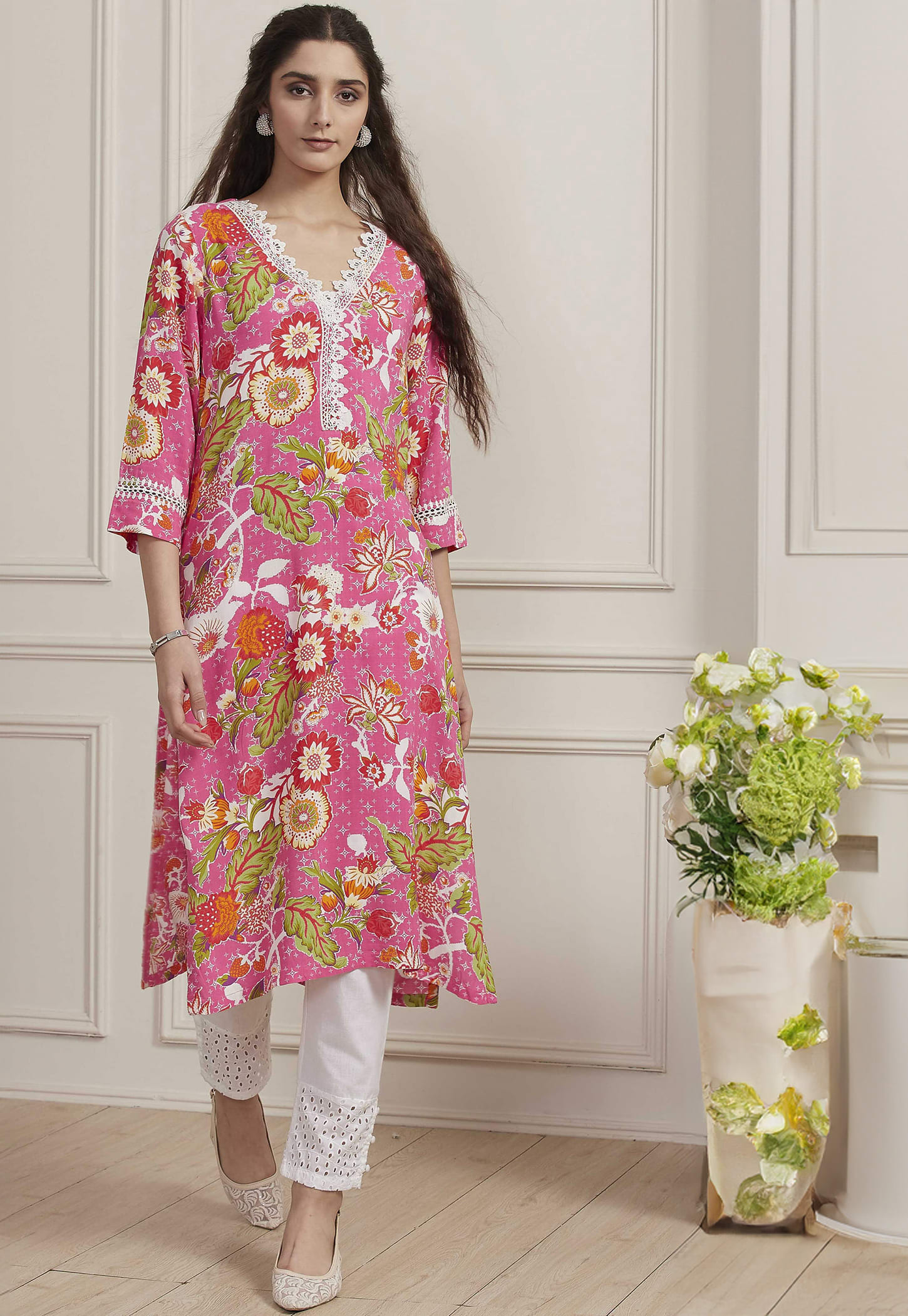 BIBA Floral Print A-line Kurta-picture-37