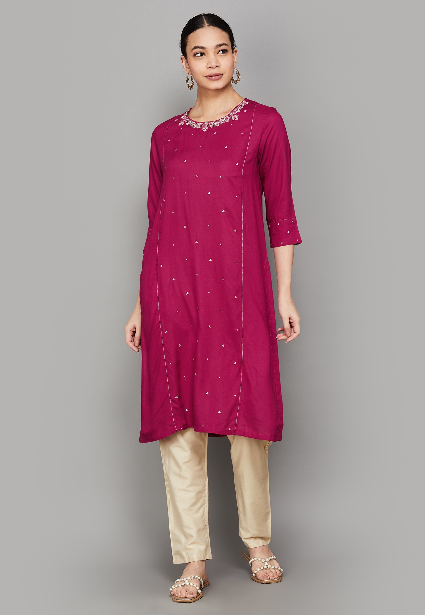 BIBA Embroidered Straight Kurta-picture-24