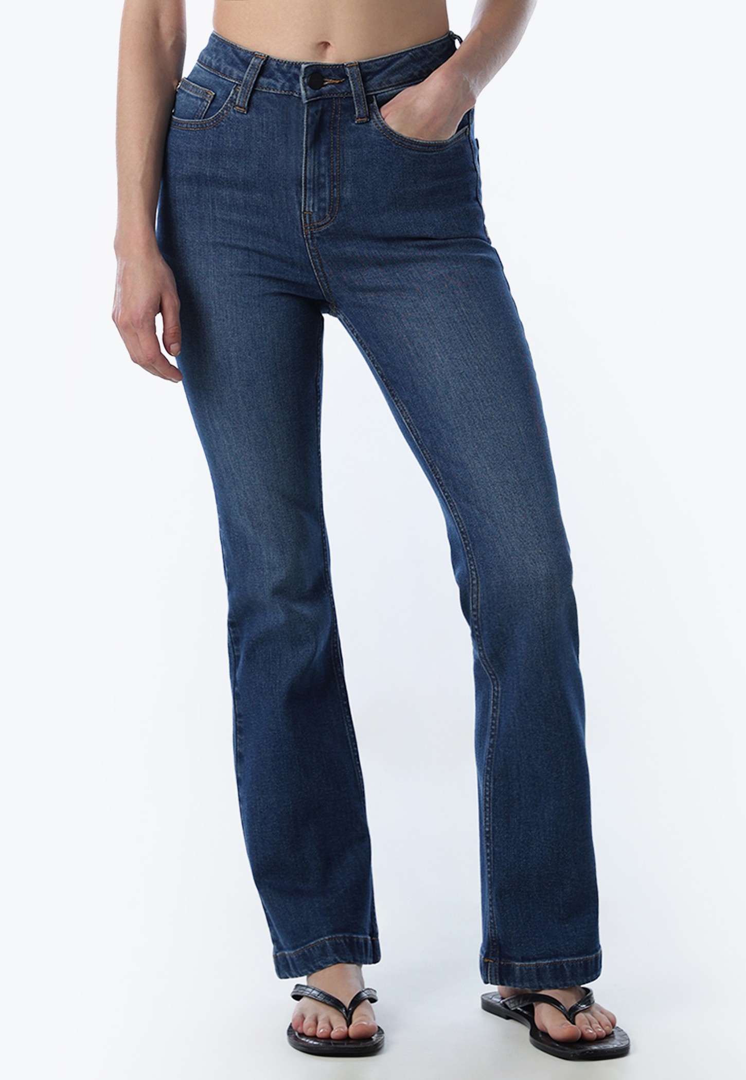 ONLY Solid Flared Jeans-picture-54