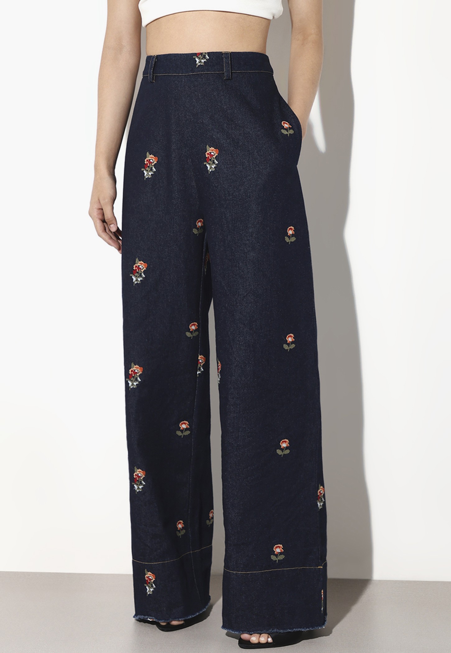 ONLY Embroidered Wide Leg Jeans-picture-36