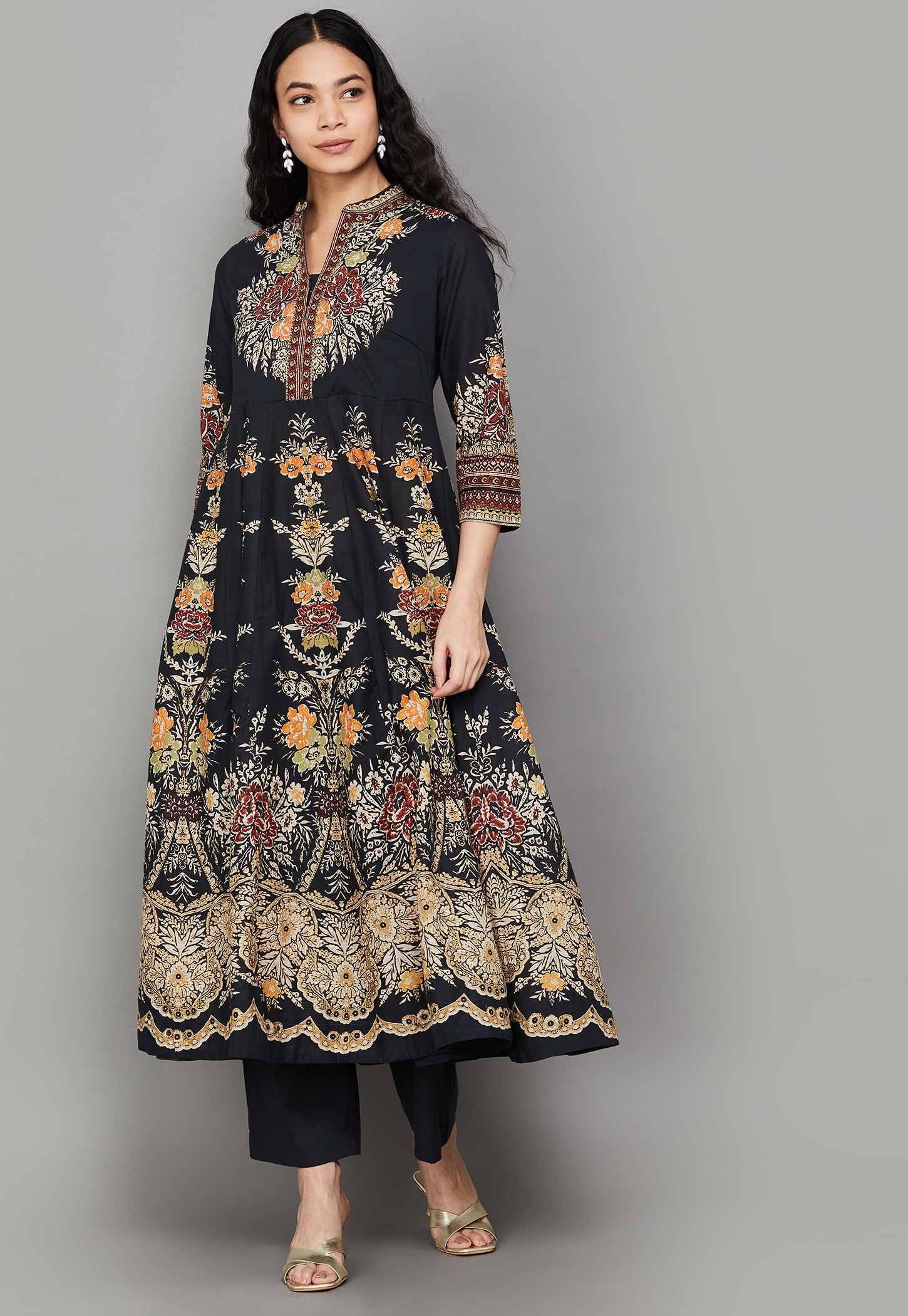 BIBA Floral Print Anarkali Kurta Set-image-42
