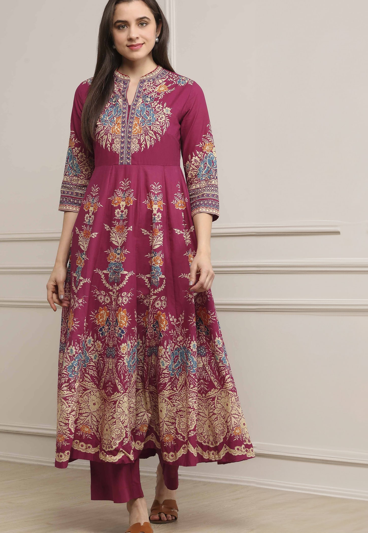 BIBA Floral Print Anarkali Kurta Set-image-23