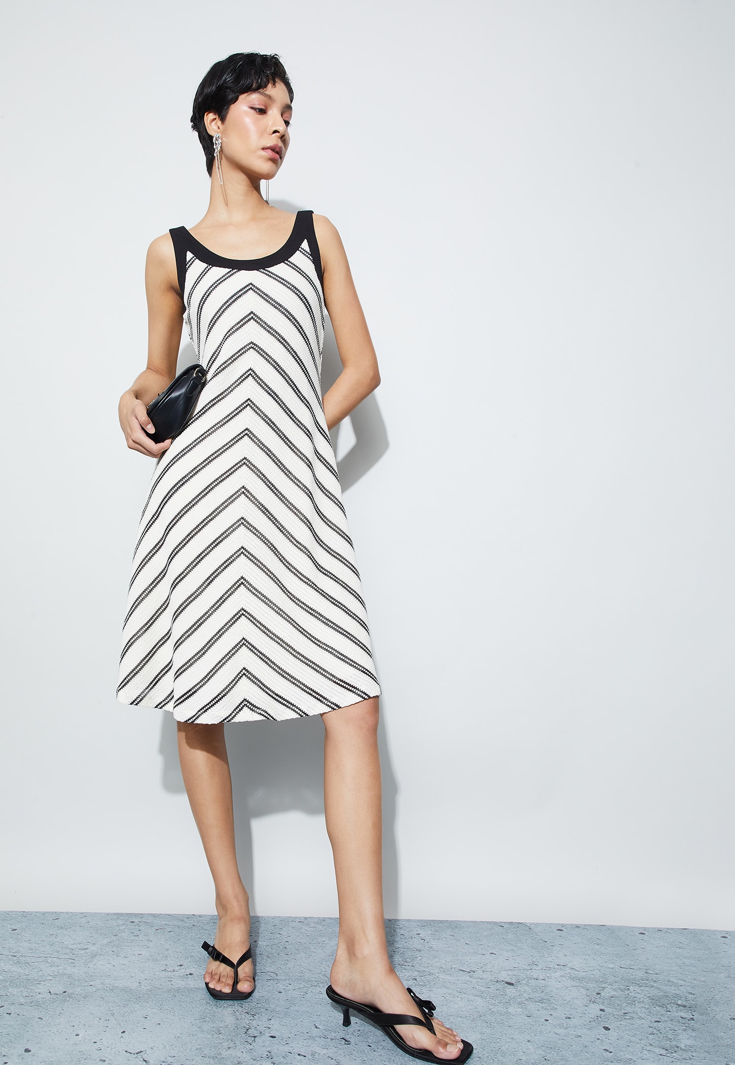 CODE Striped A-Line Dress-image-30