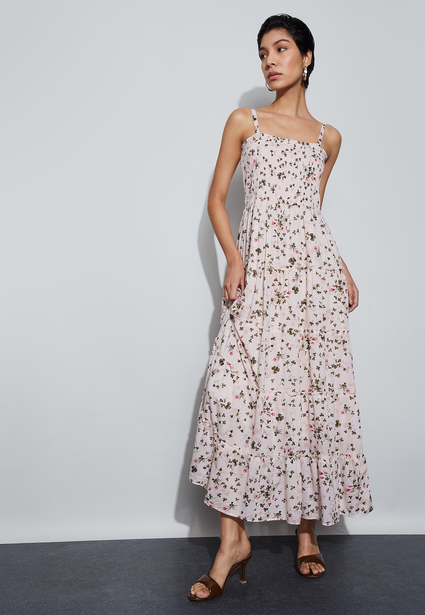 CODE Floral Print Spaghetti Neck Maxi Dress-picture-27