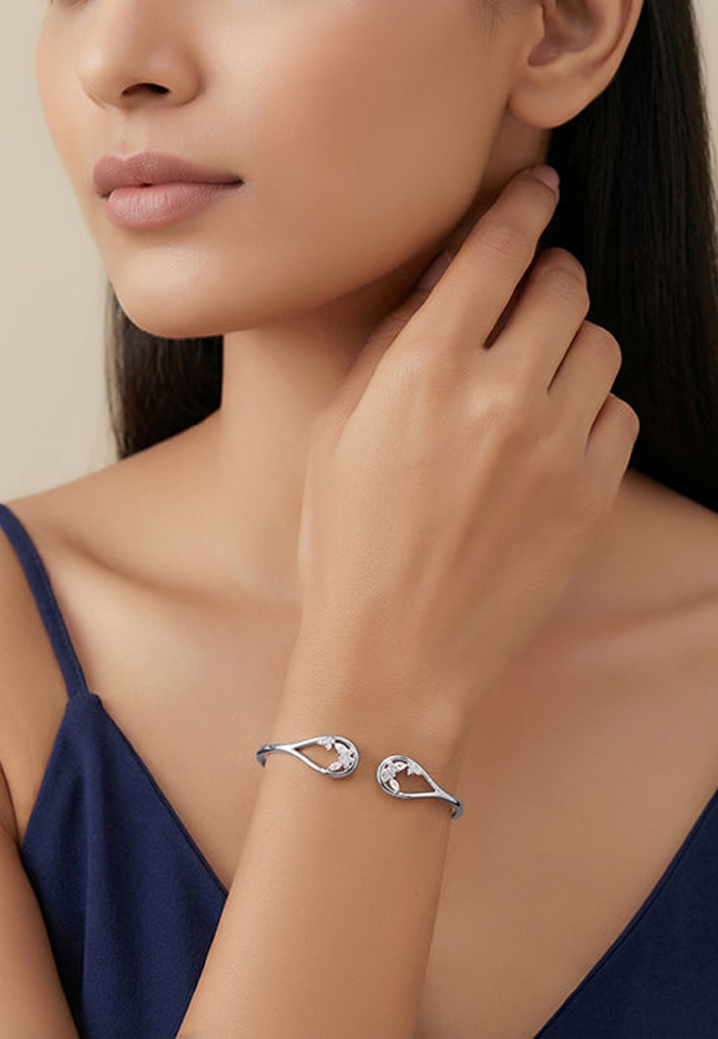 GIVA Stayin Alive Teardrop Design Sterling Silver Bracelet