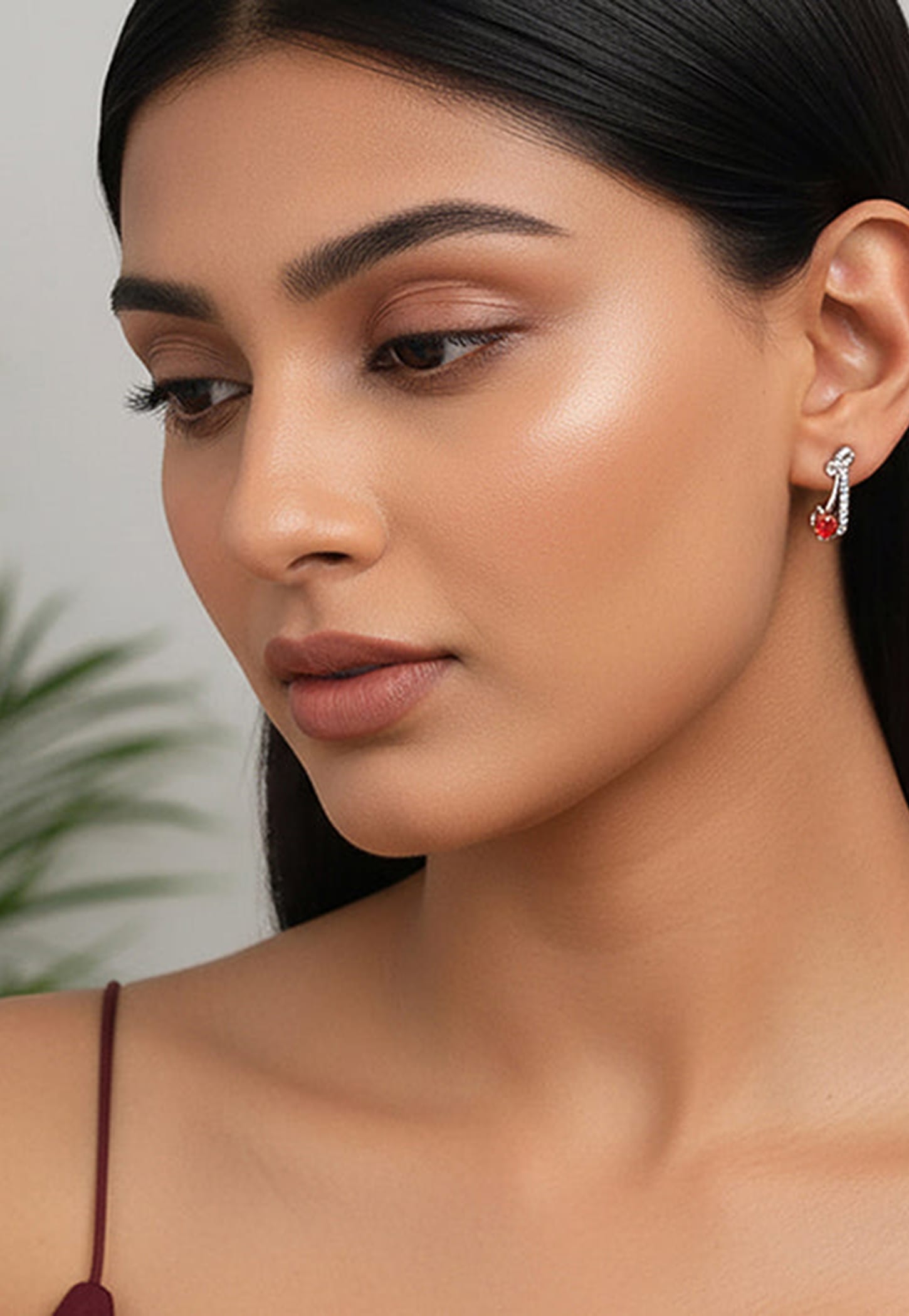 GIVA Heart Danglers Earrings-image-48