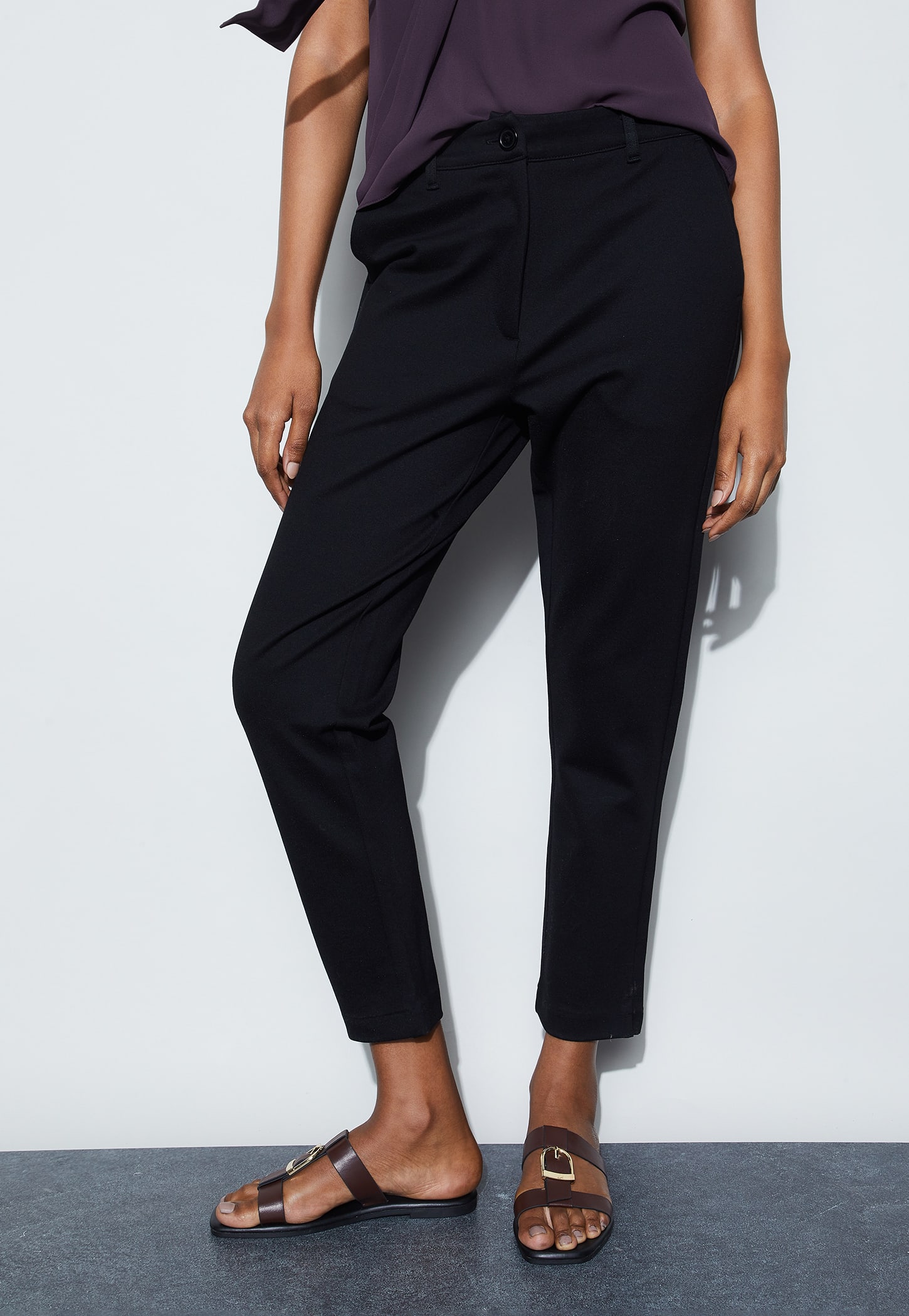 CODE CLASSIC Solid Flat Front Trousers-picture-19