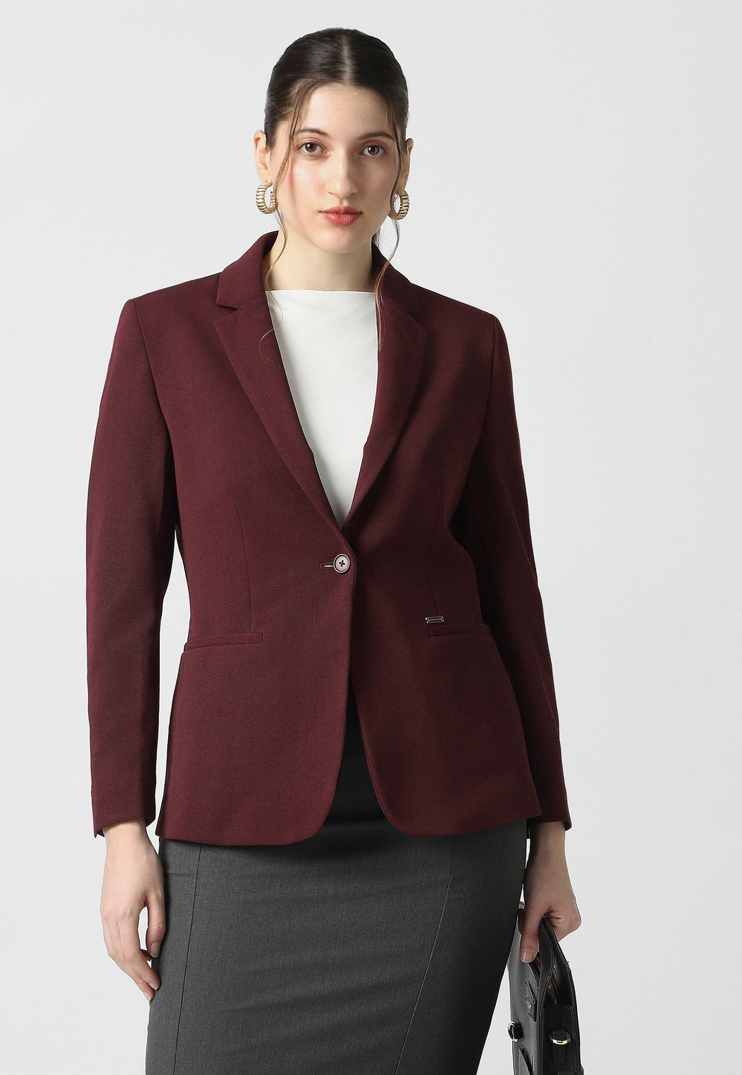 VAN HEUSEN Solid Single-breasted Blazer-picture-48