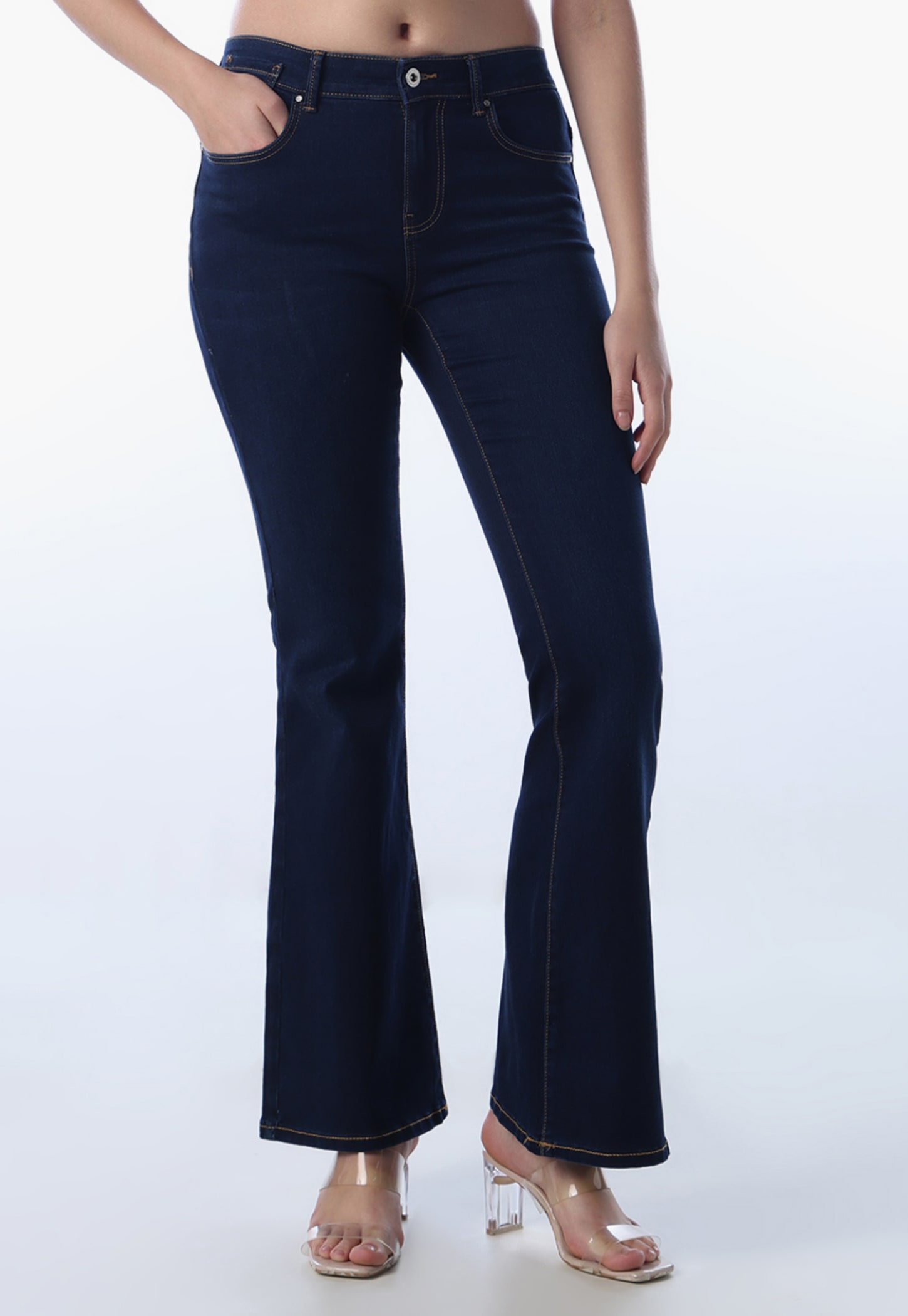 ONLY Solid Flared Jeans-picture-25