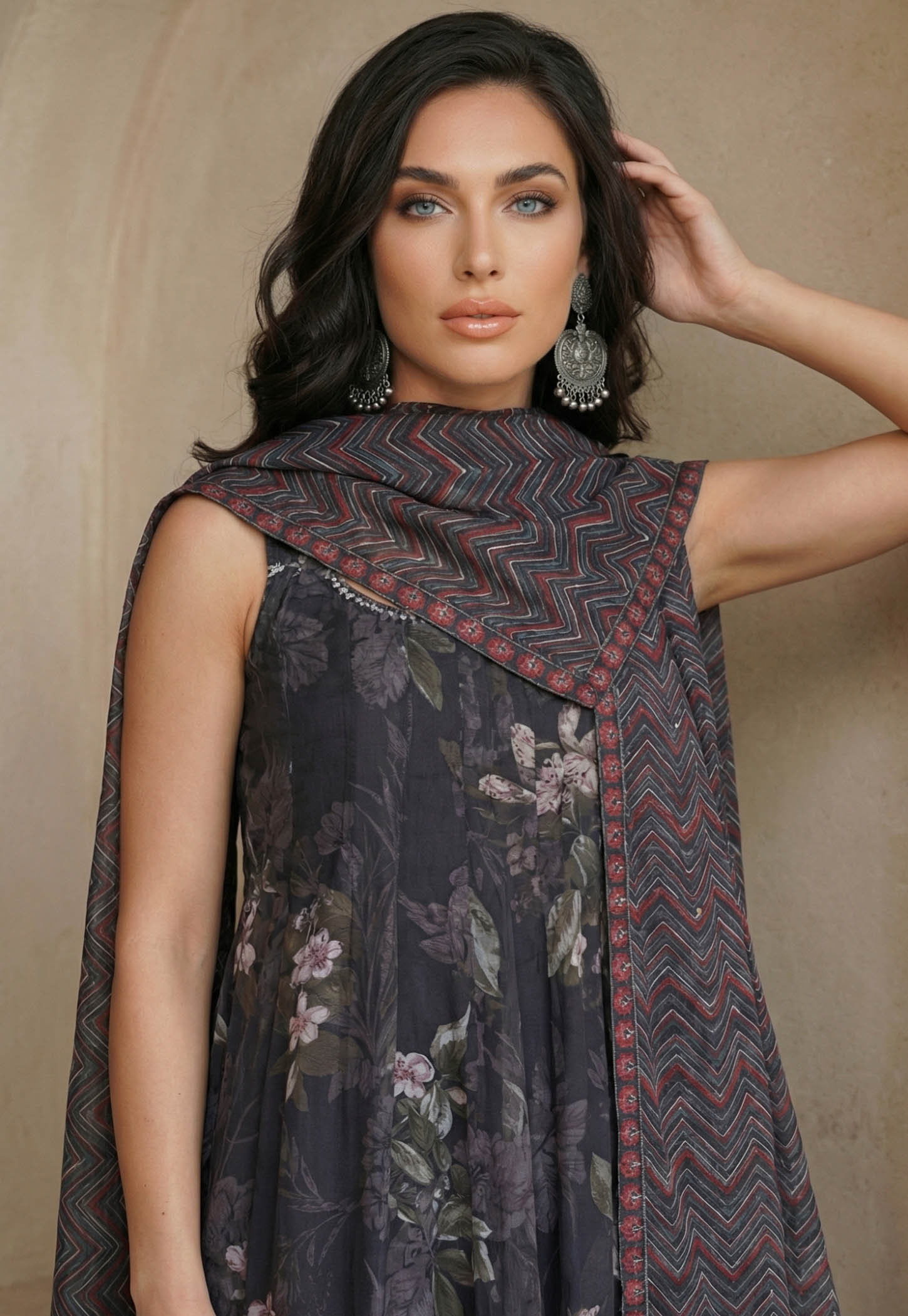 W Chevron Print Dupatta-image-15