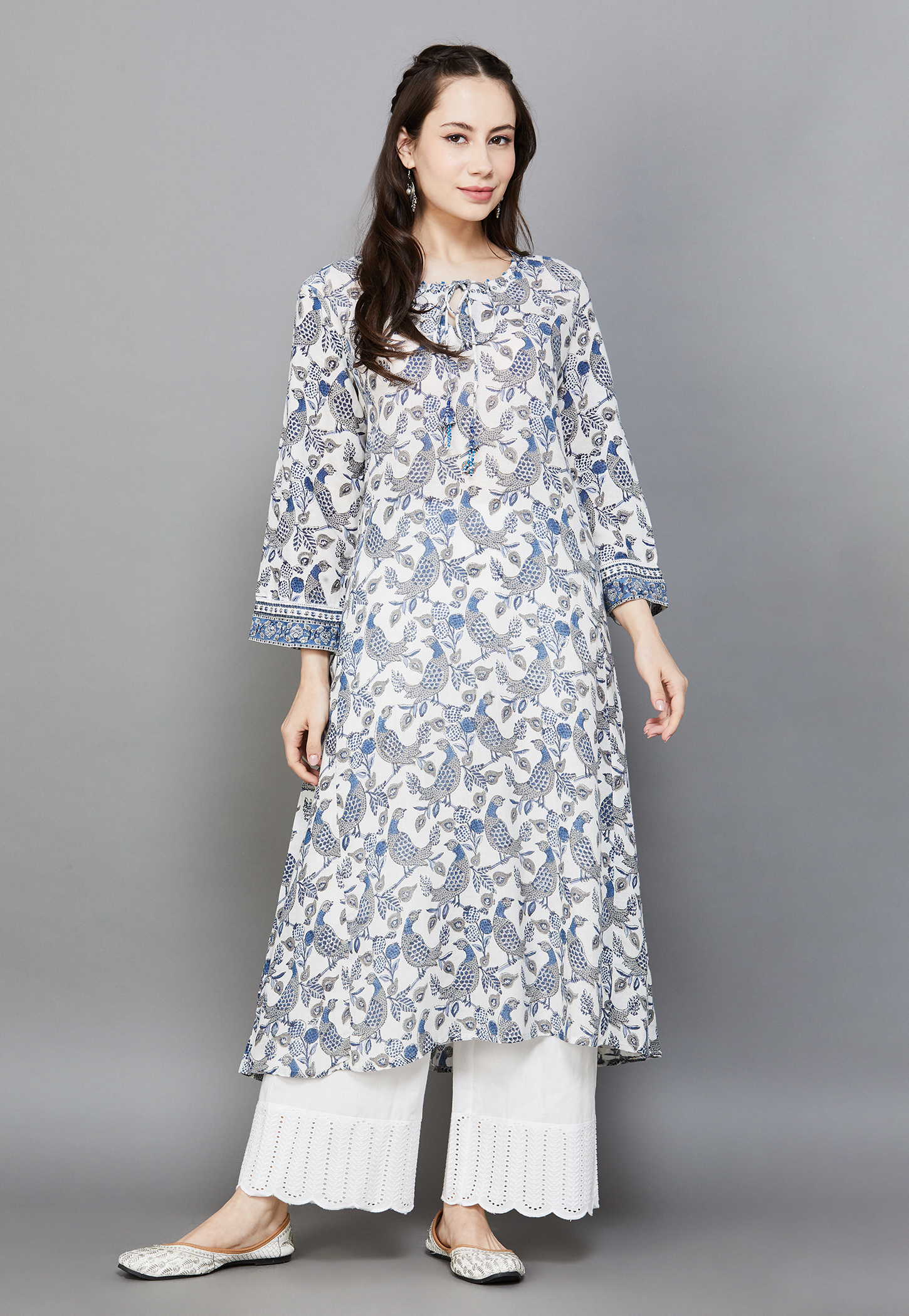 W Ethnic Motif Tie-Up A-Line Kurta-picture-24