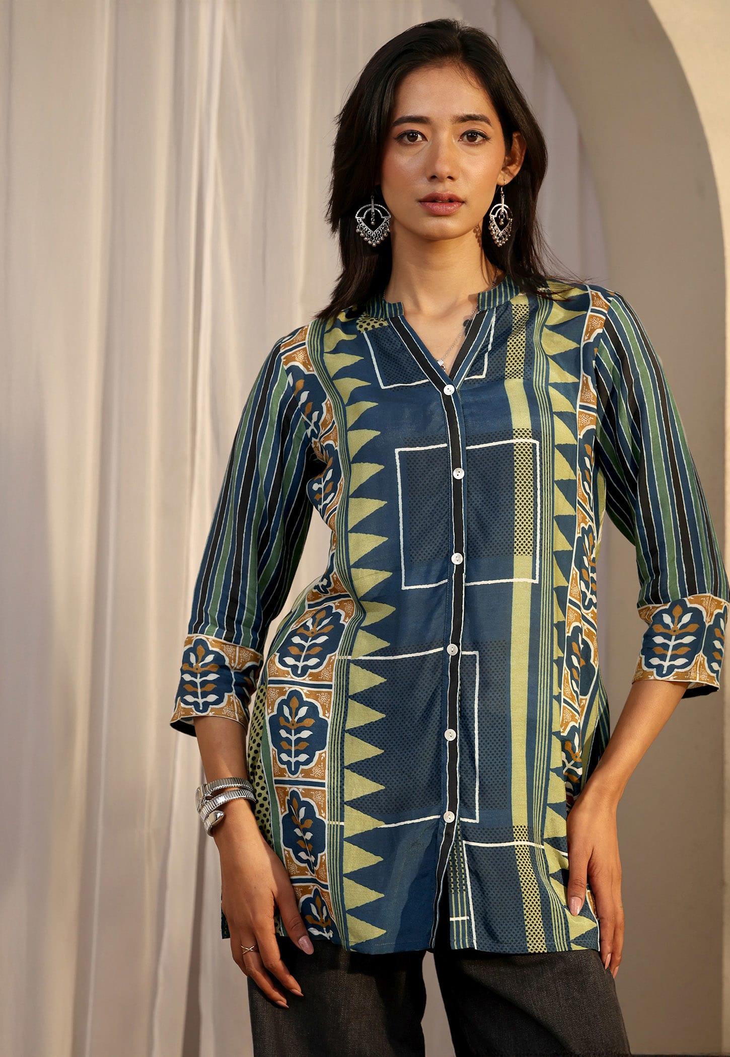 LIBAS Geometric Print Straight Kurti-picture-49