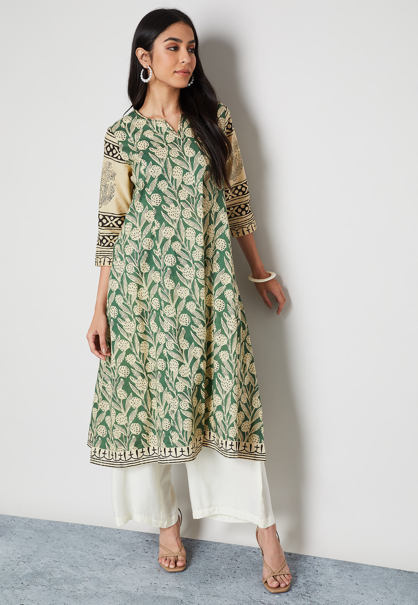 MELANGE Floral Print Anarkali Kurta-image-31