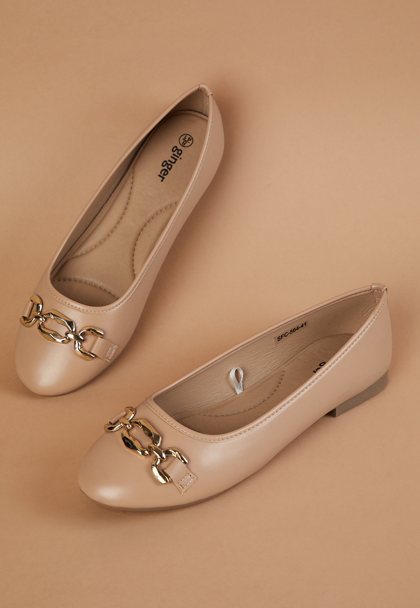 GINGER Chain Detail Ballerinas-picture-41