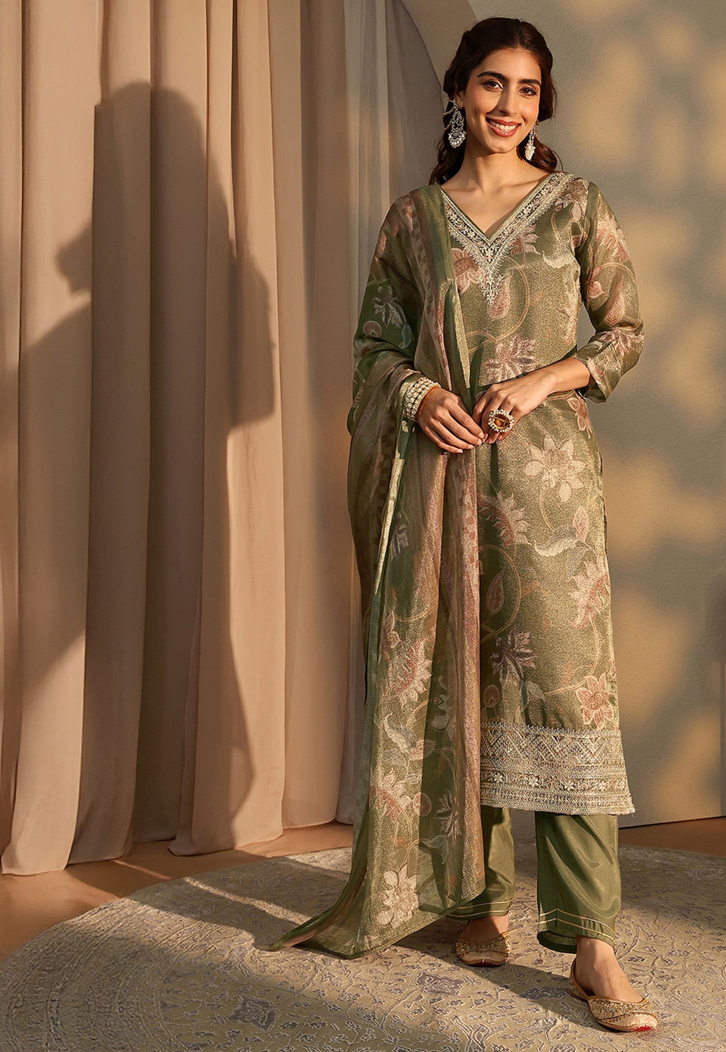 LIBAS Floral Print Straight Kurta Set-picture-41