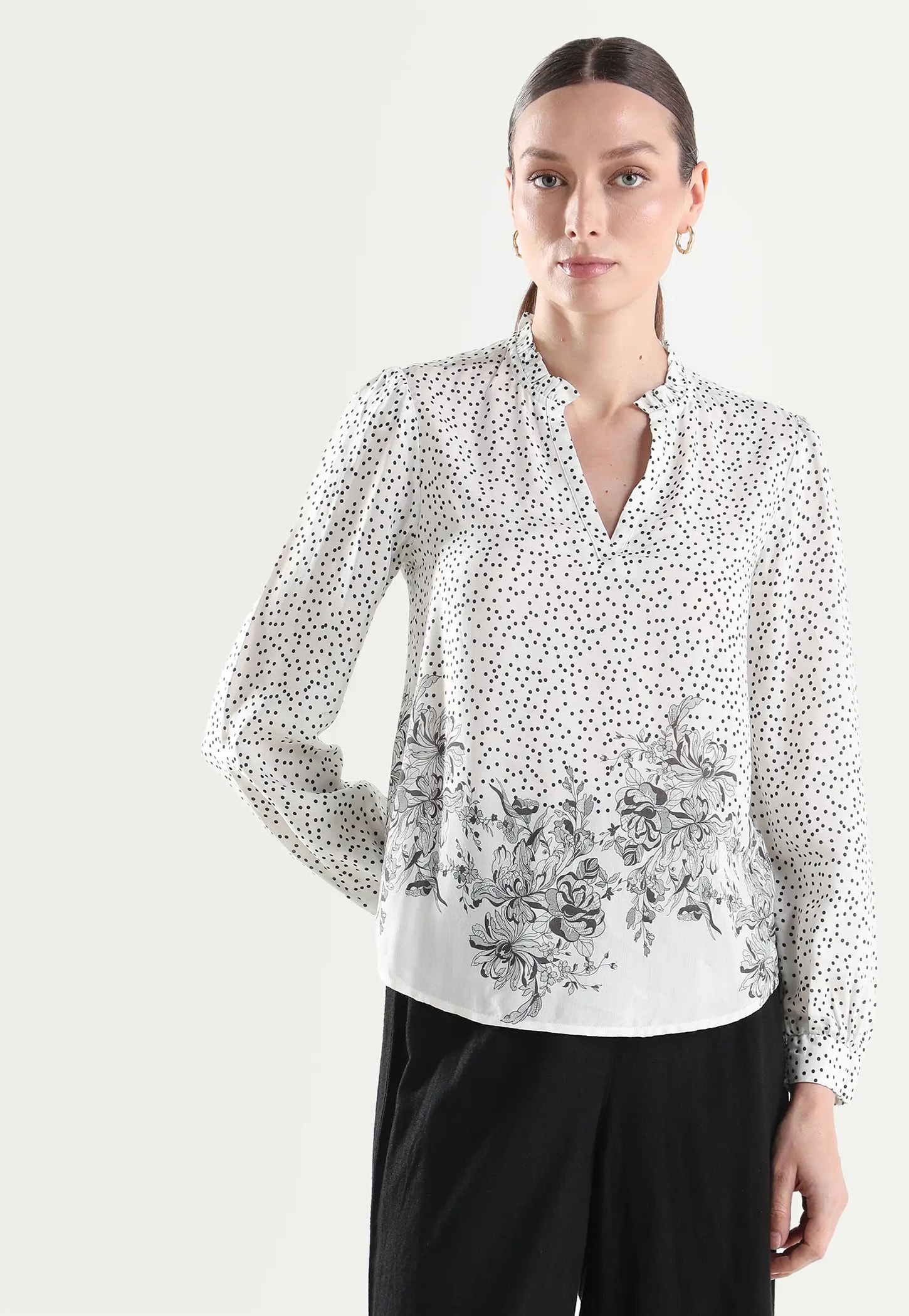 RAREISM Polka-Dot Printed Top-picture-26